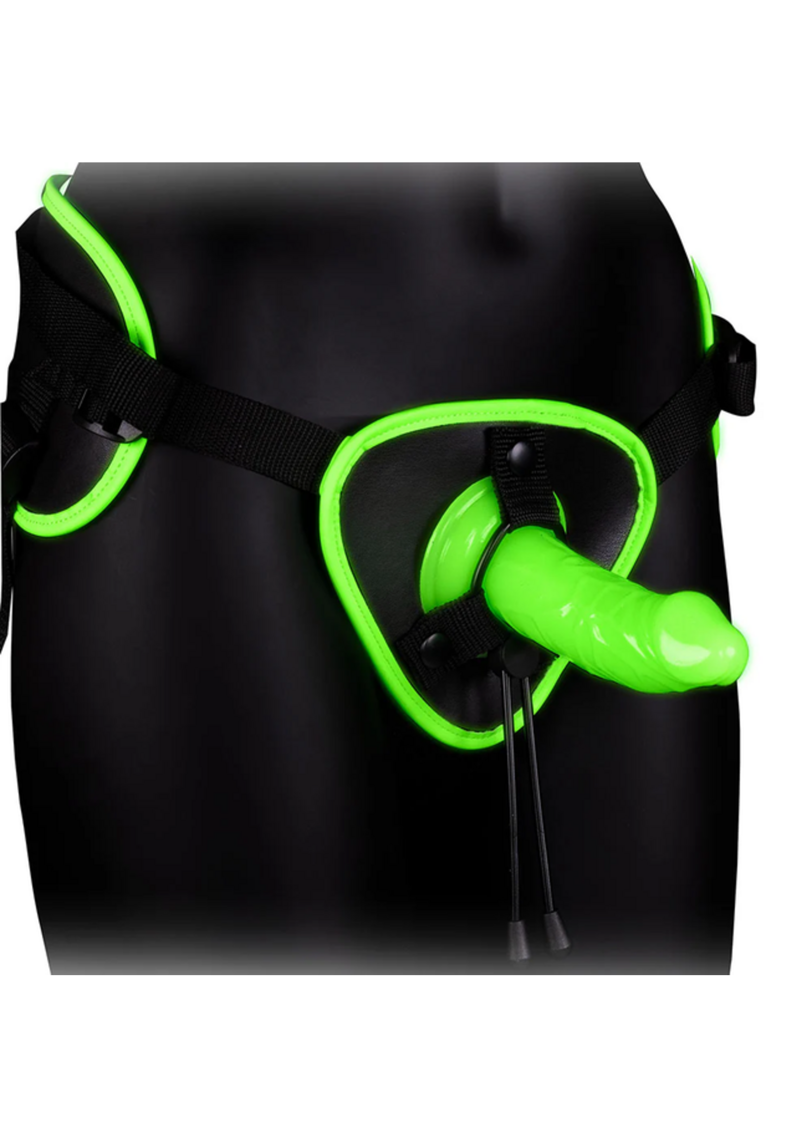 Ouch! Ouch! Glow In The Dark Harness with Silicone Dildo