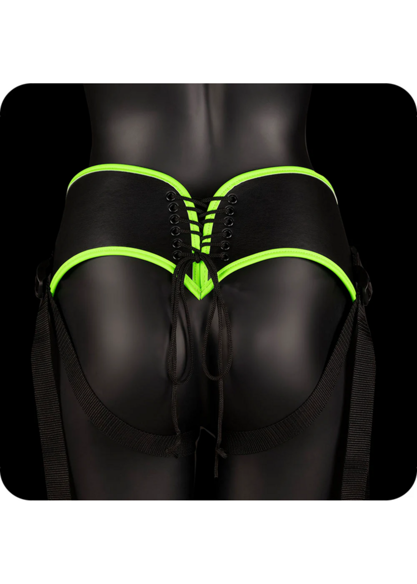 Ouch! Ouch! Glow In The Dark Harness with Silicone Dildo