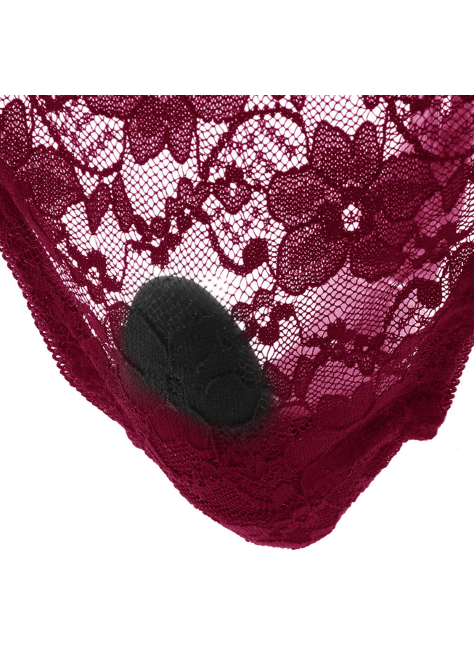 Calexotics Remote Control Burgundy Lace Thong & Vibe Set in OS