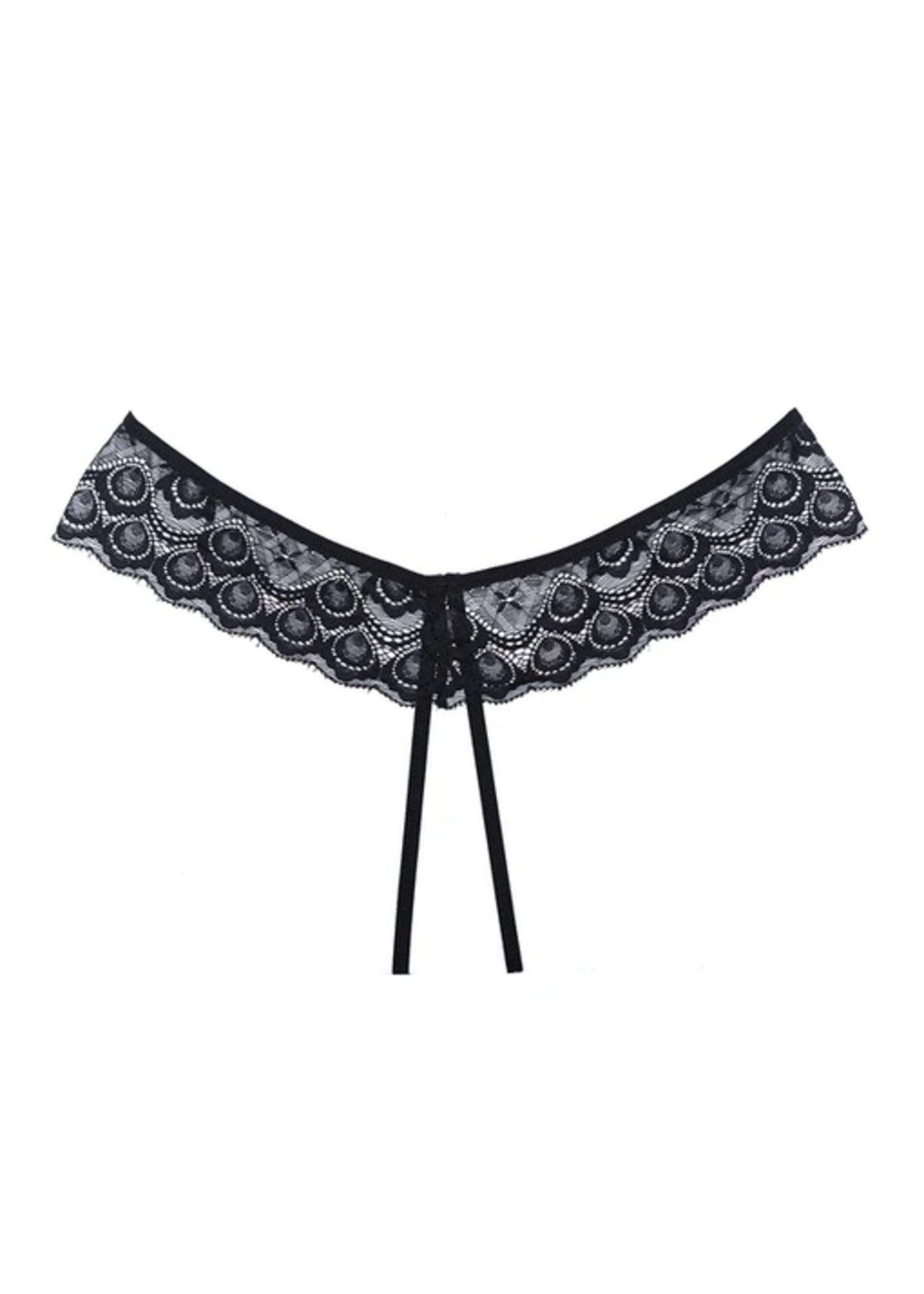 Allure Adore by Allure Foreplay Crotchless Panty - Black