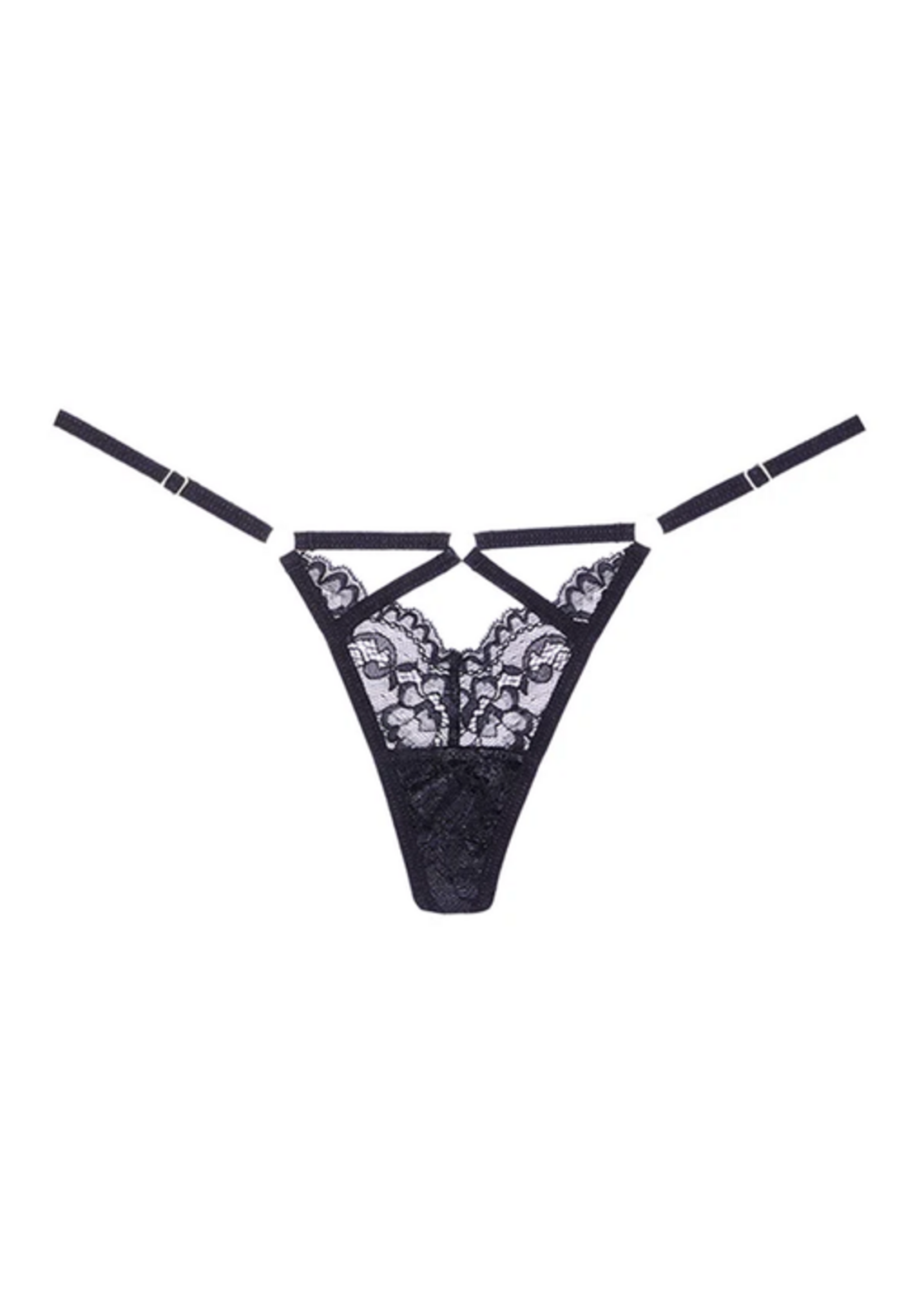Allure Adore by Allure Do Not Disturb Lace Thong - Black
