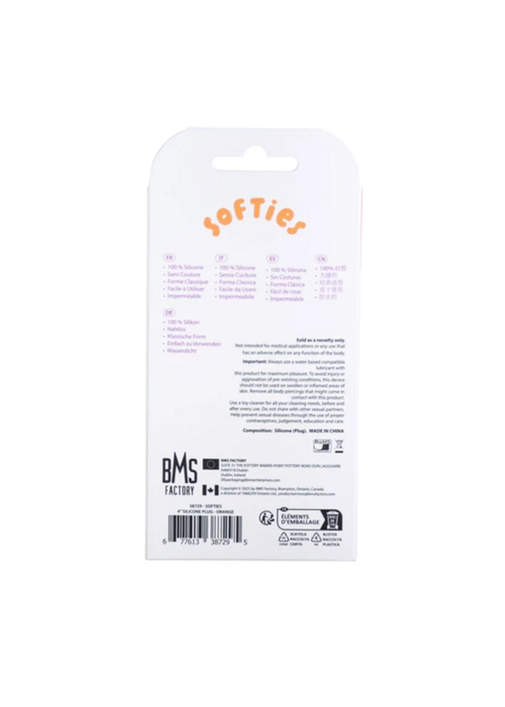 Softies Softies 4” Anal Silicone Plug – Orange