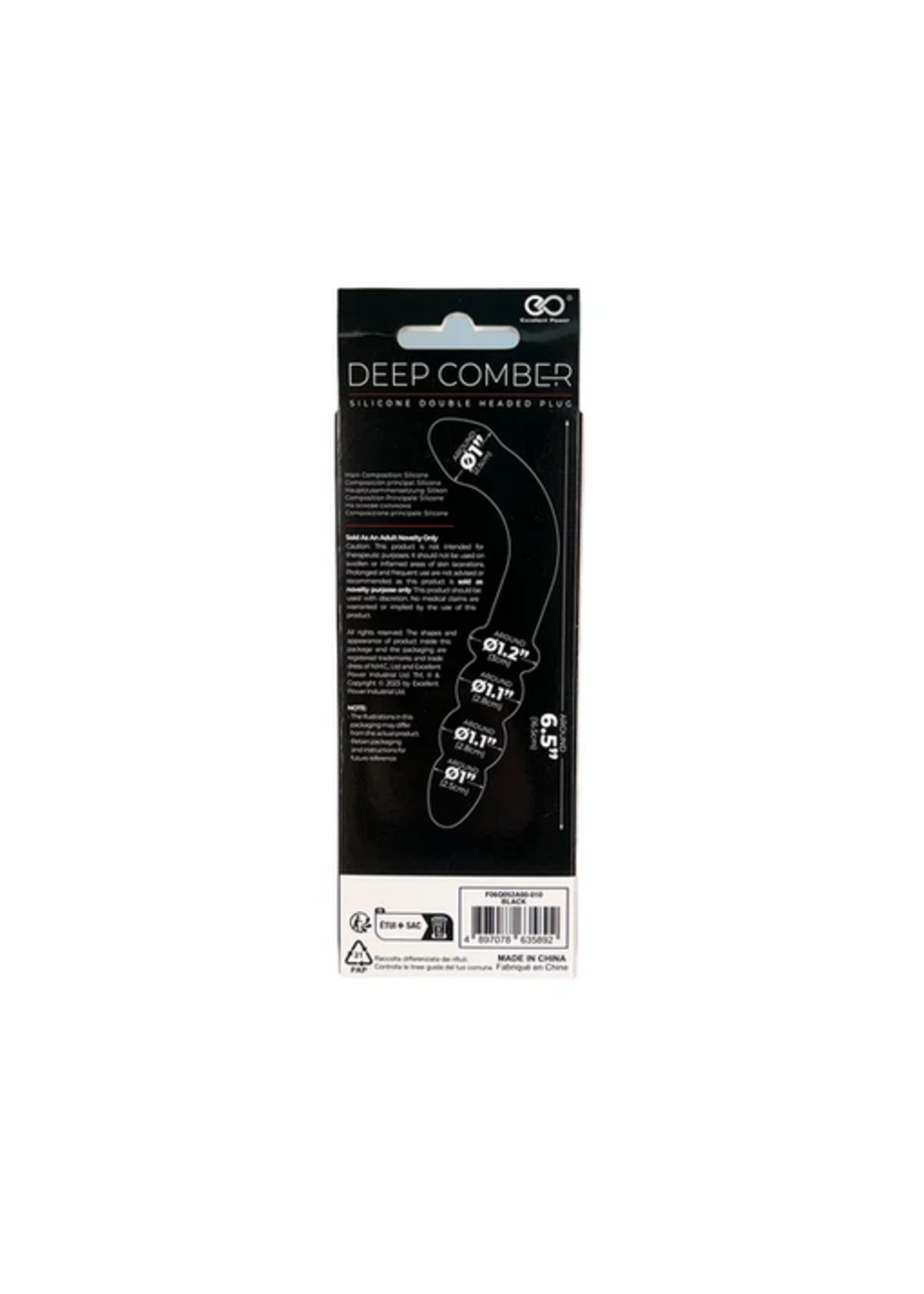 NMC – Deep Comber – Silicone Double Headed Plug – 6.5 in. – Black