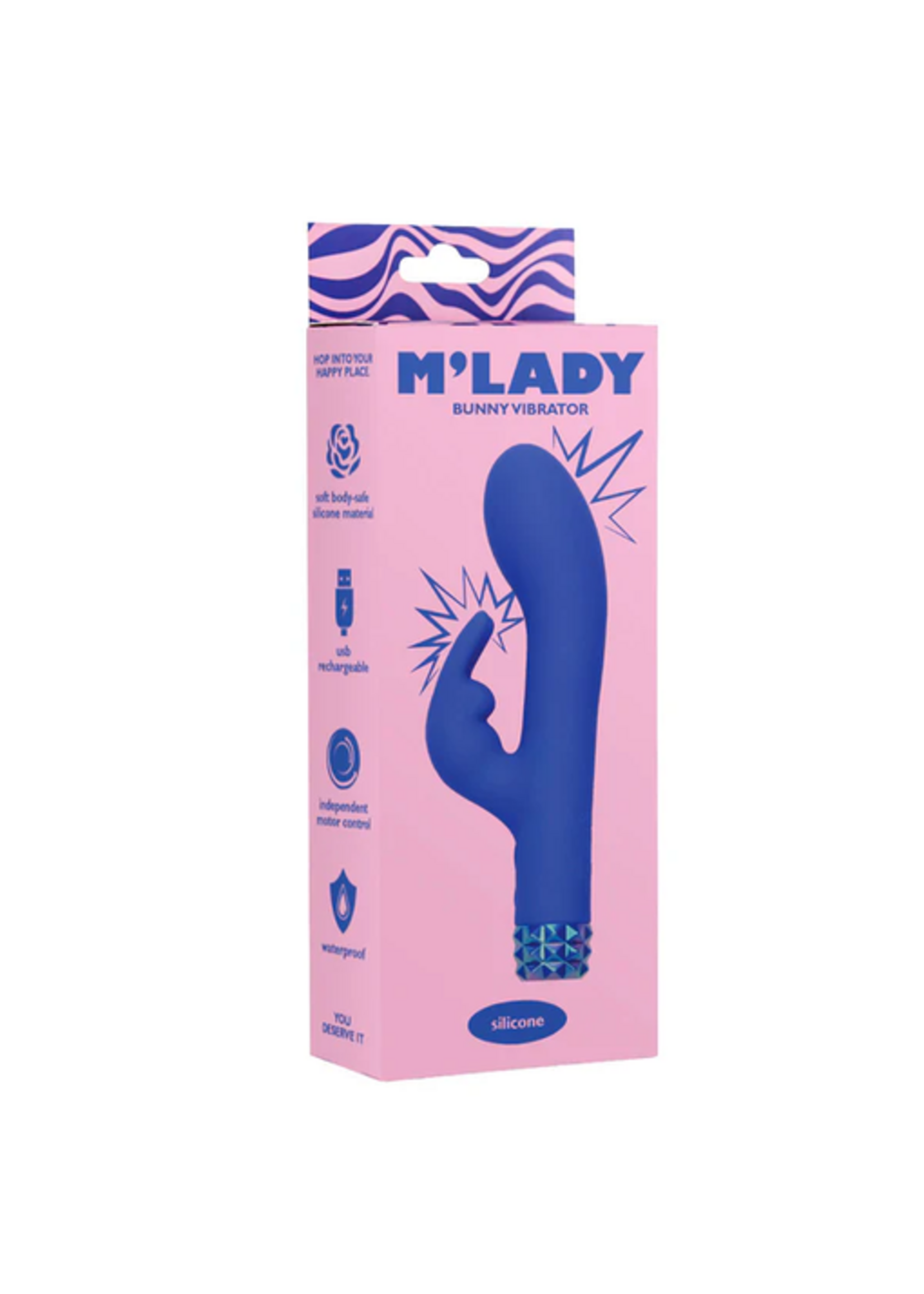 M’Lady Stud Bunny Vibrator - Blue