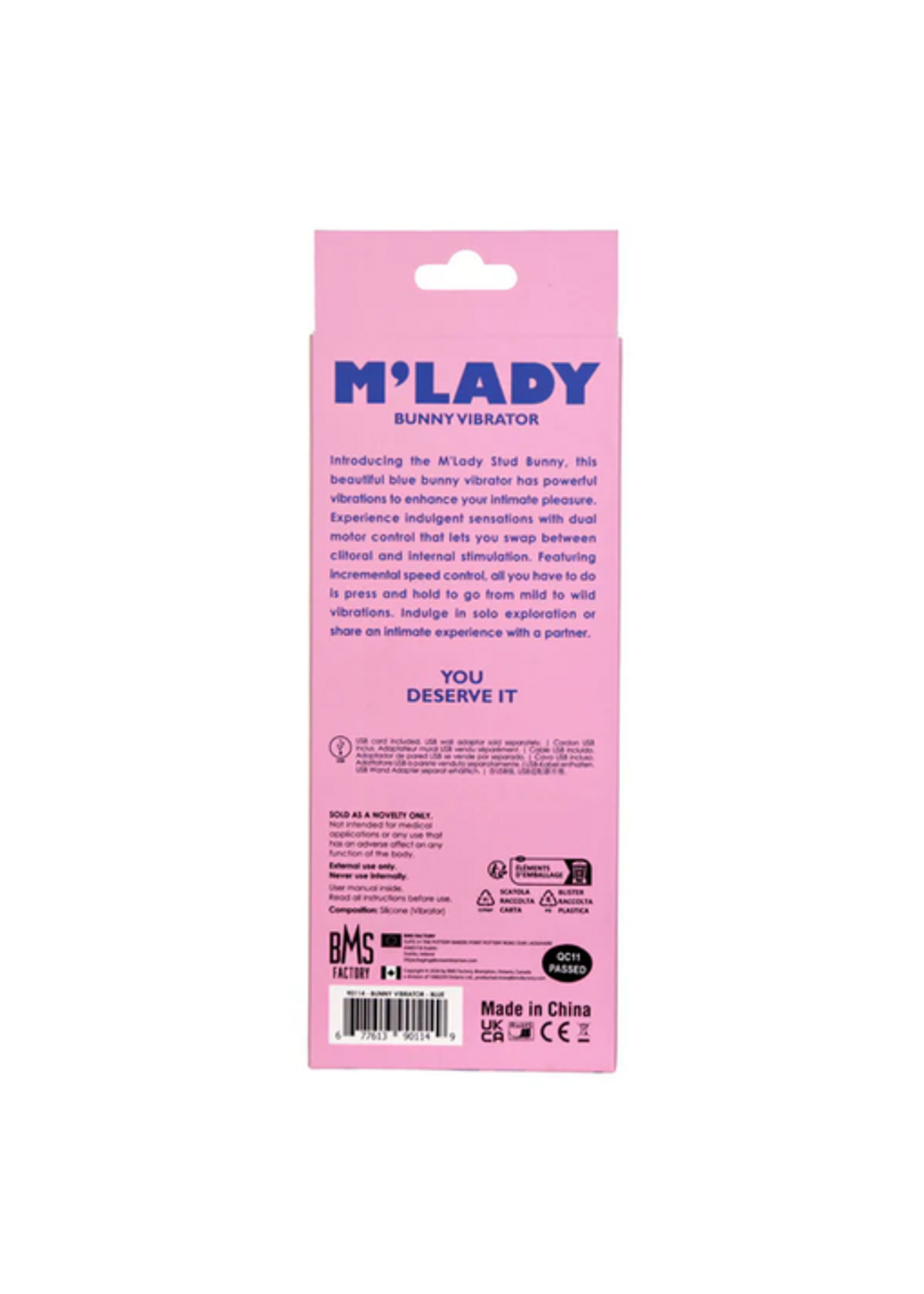 M’Lady Stud Bunny Vibrator - Blue