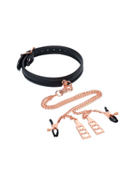 Punishment Rose Gold Choker & Nipple Clamps