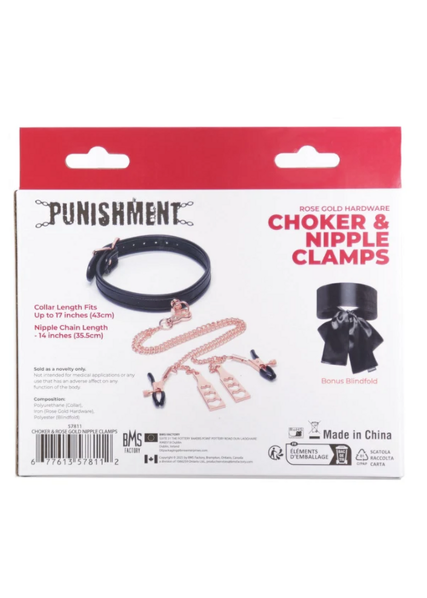 Punishment Rose Gold Choker & Nipple Clamps