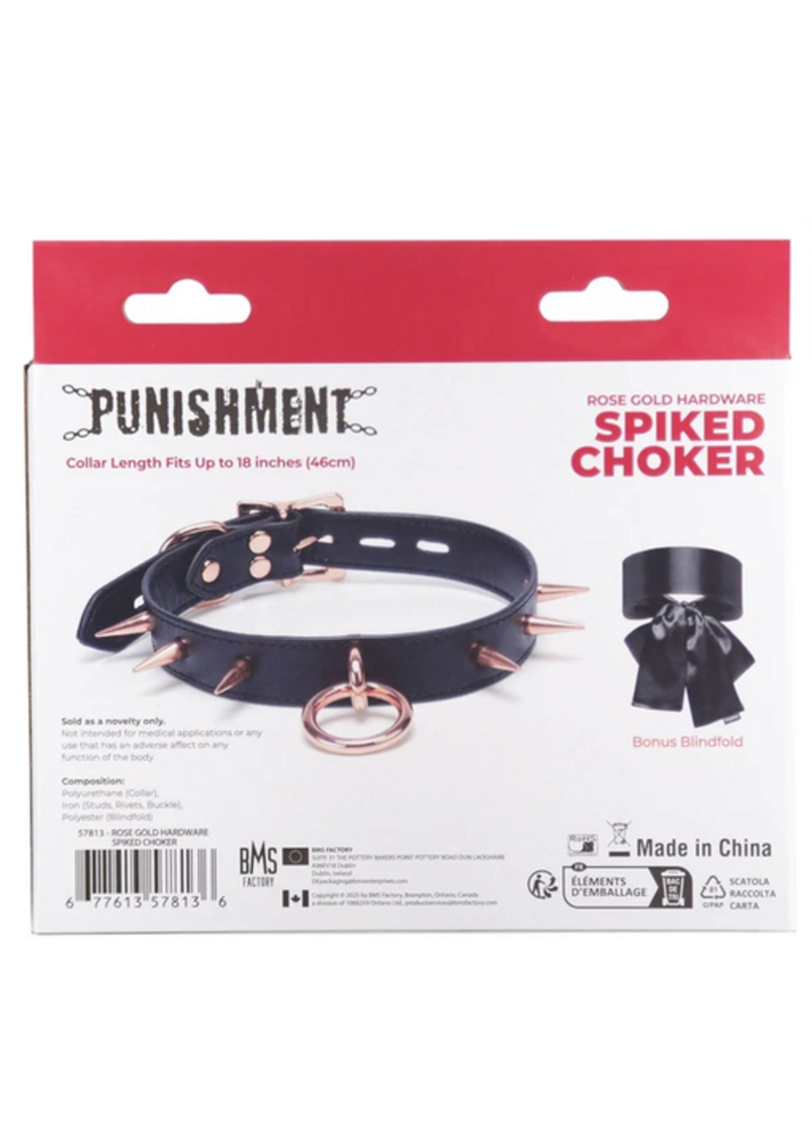 Punishment Rose Gold Spiked Choker