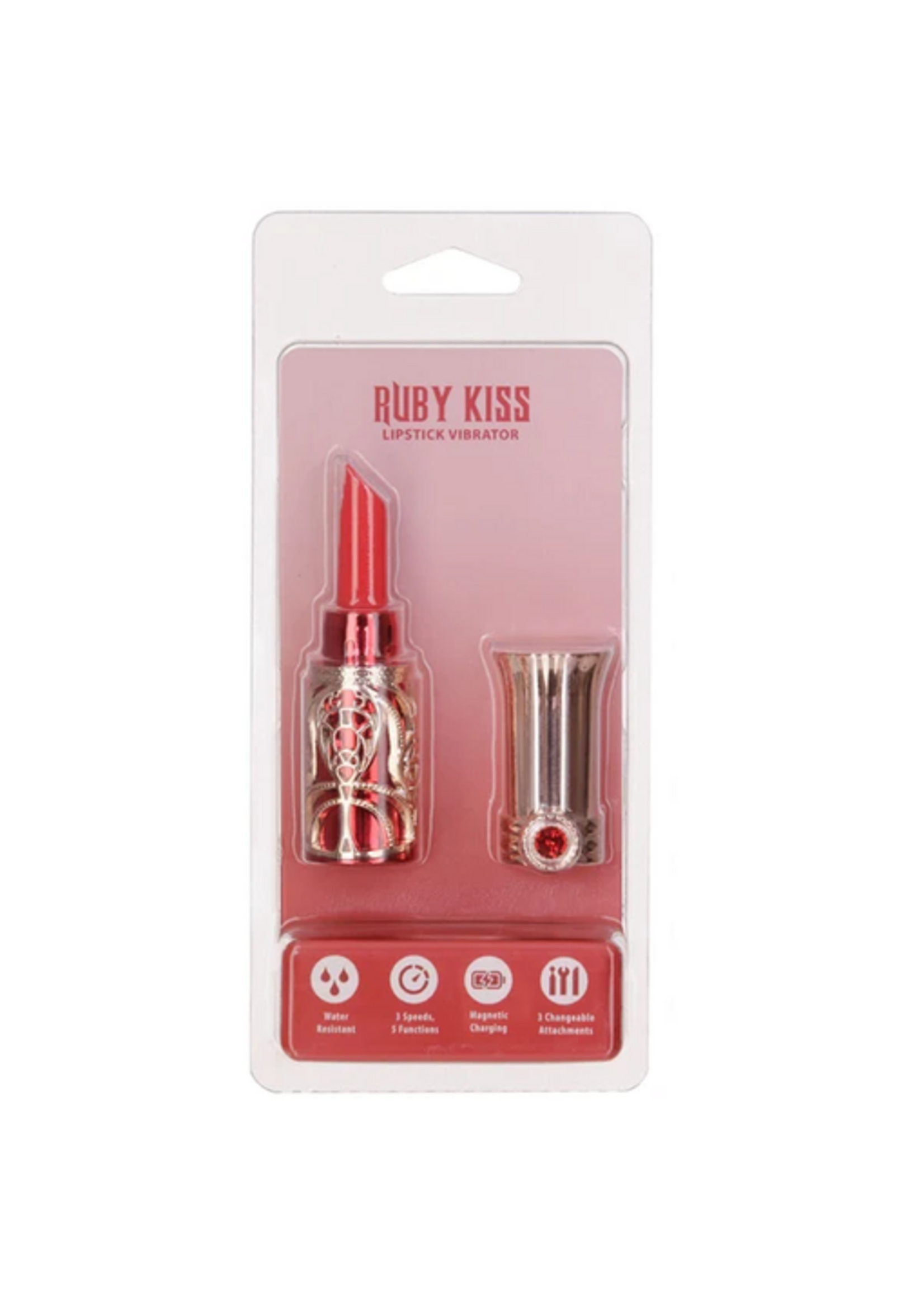 Ruby Kiss Lipstick - Red and Rose Gold