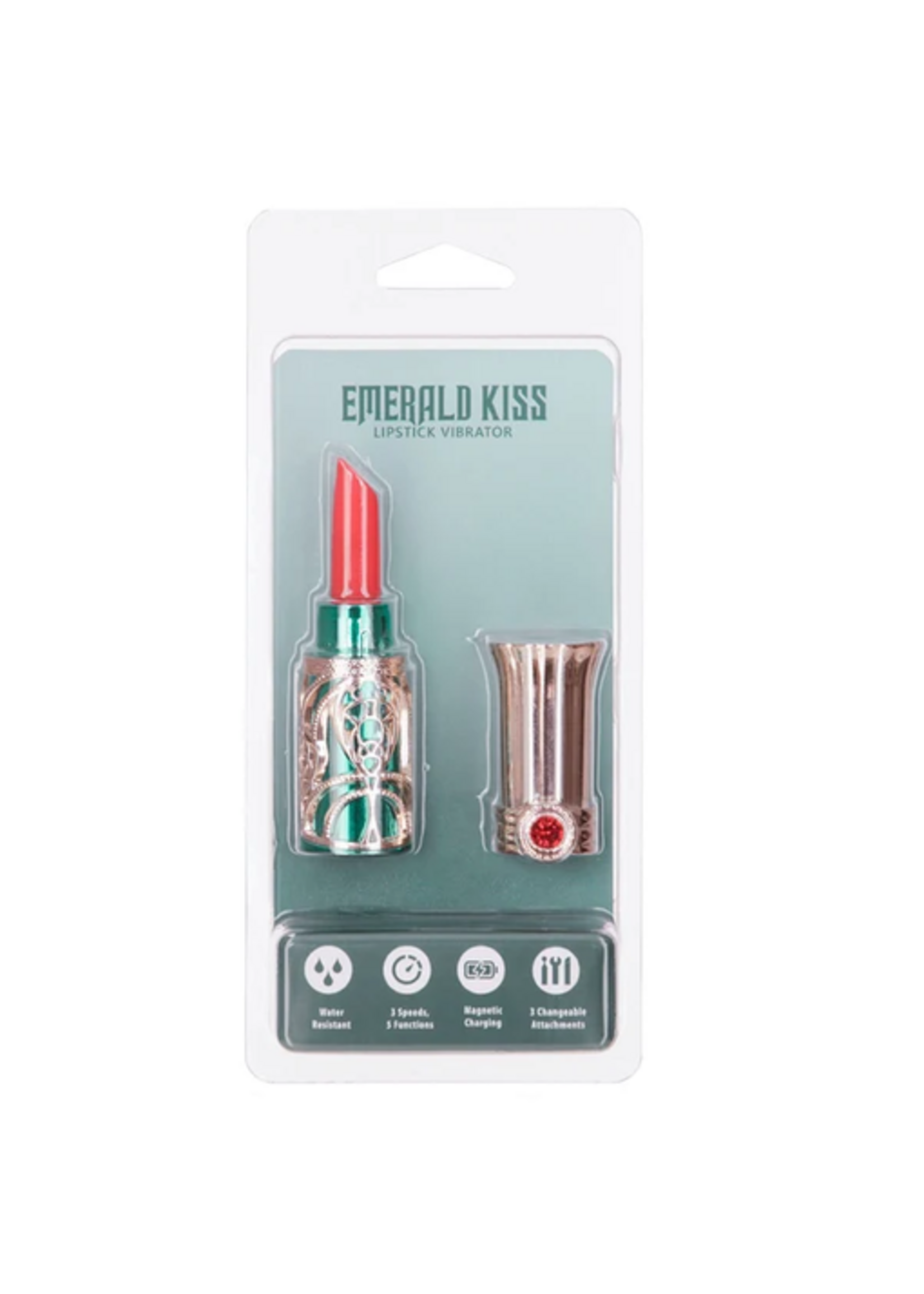 Emerald Kiss Lipstick – Green and Rose Gold