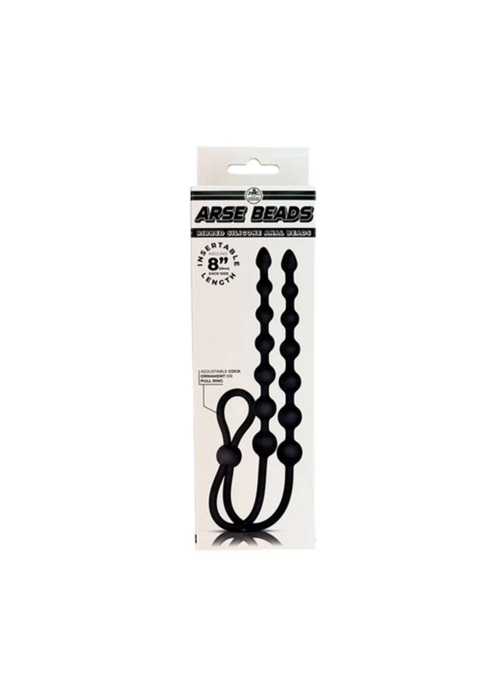 NMC – Arse Beads – Ribbed Silicone Anal Beads – Black