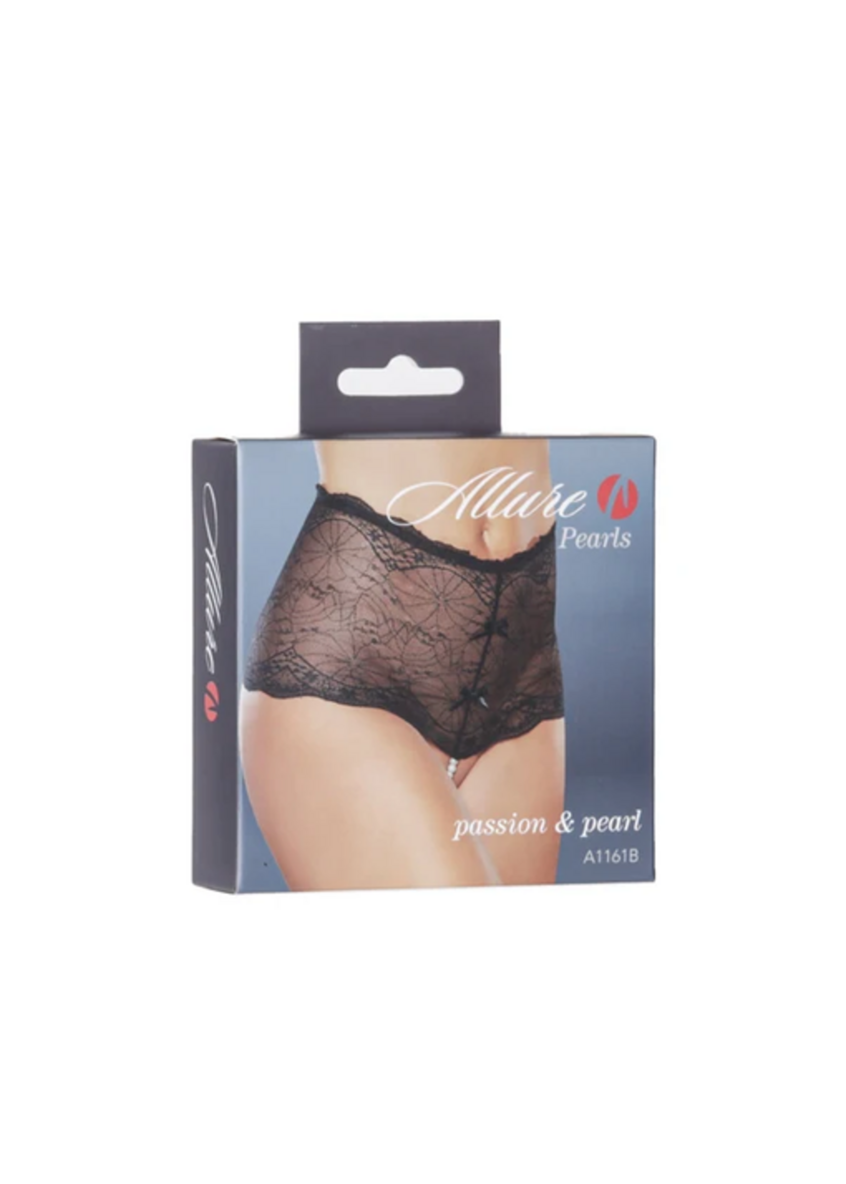 Allure Passion and Pearl Thong – Black – One Size Fits Most