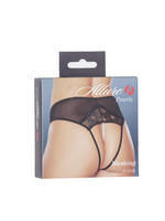 Allure Blushing Pearl Thong – Black – One Size Fits Most