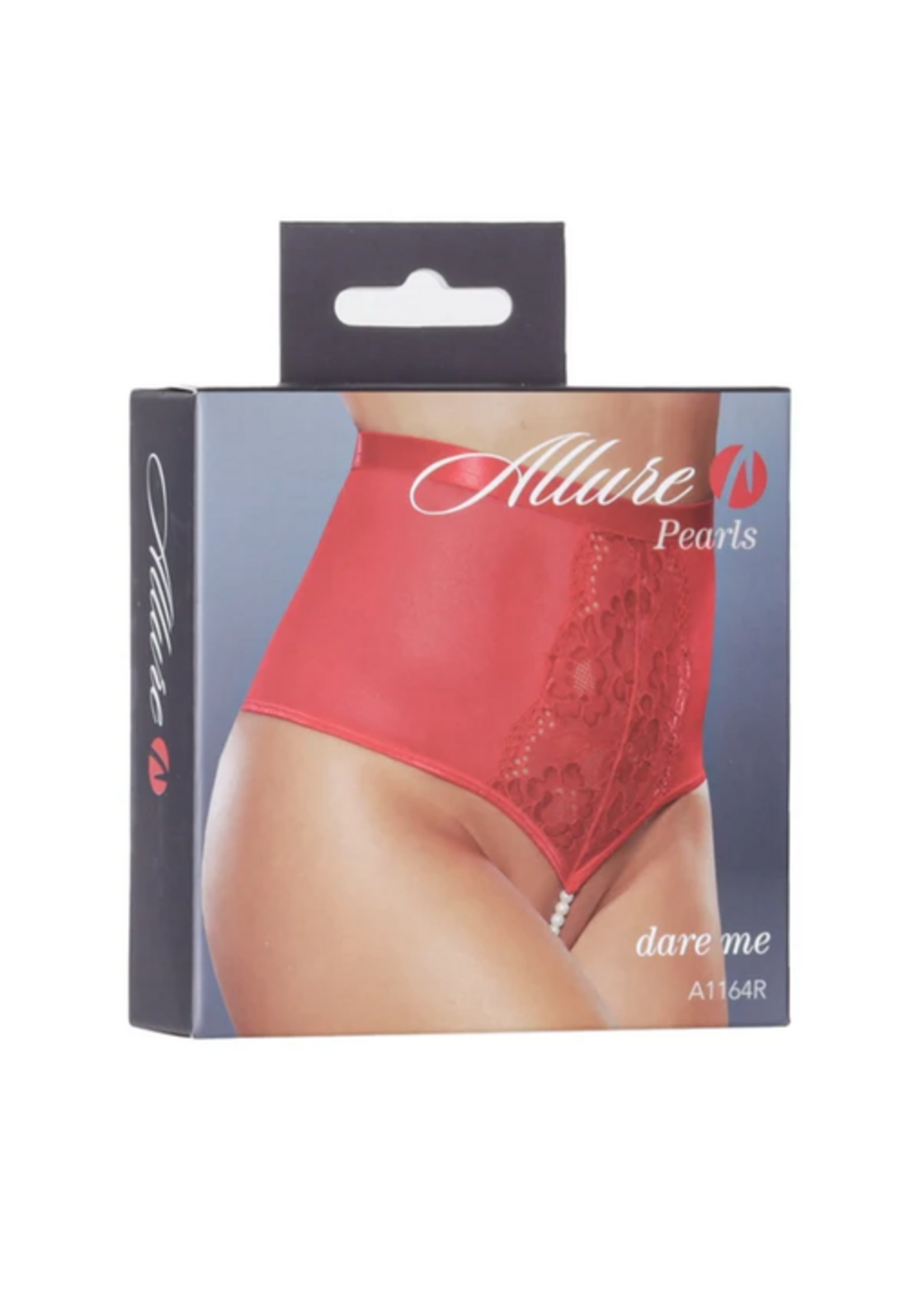 Allure Dare Me Pearl Thong– Red – One Size Fits Most