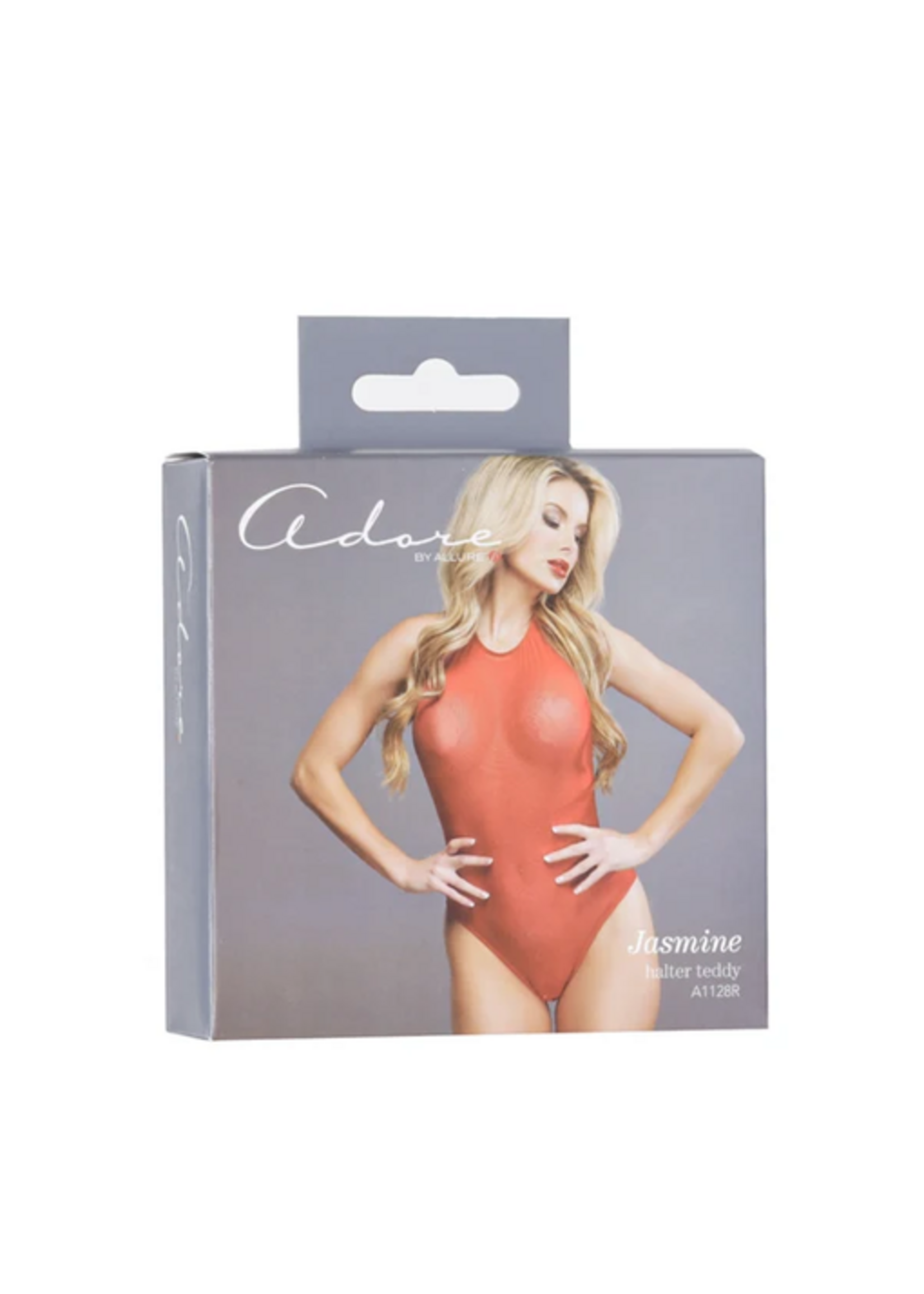 Allure Jasmine Halter Teddy – Red – One Size Fits Most