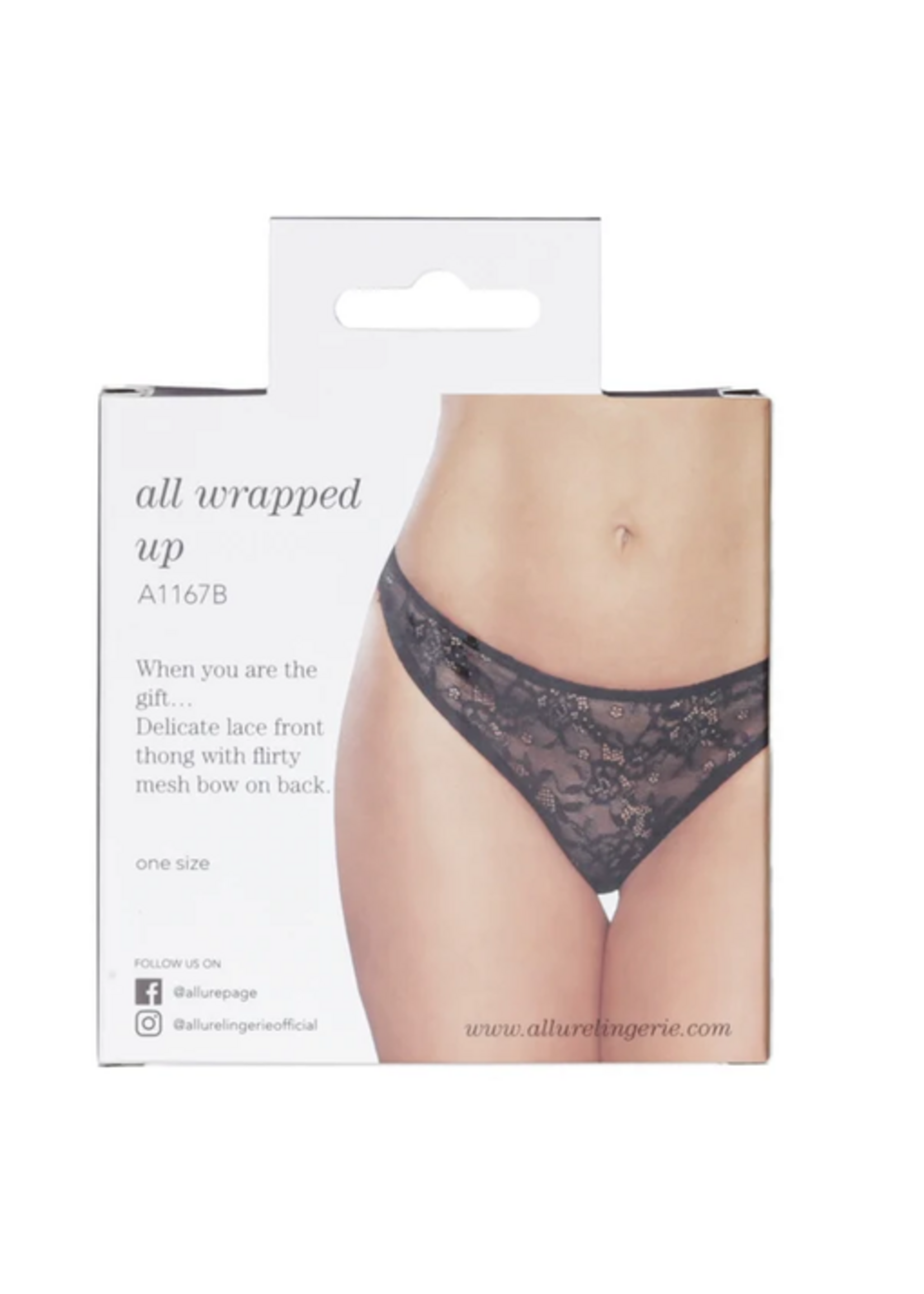 Allure All Wrapped Up Thong– Black