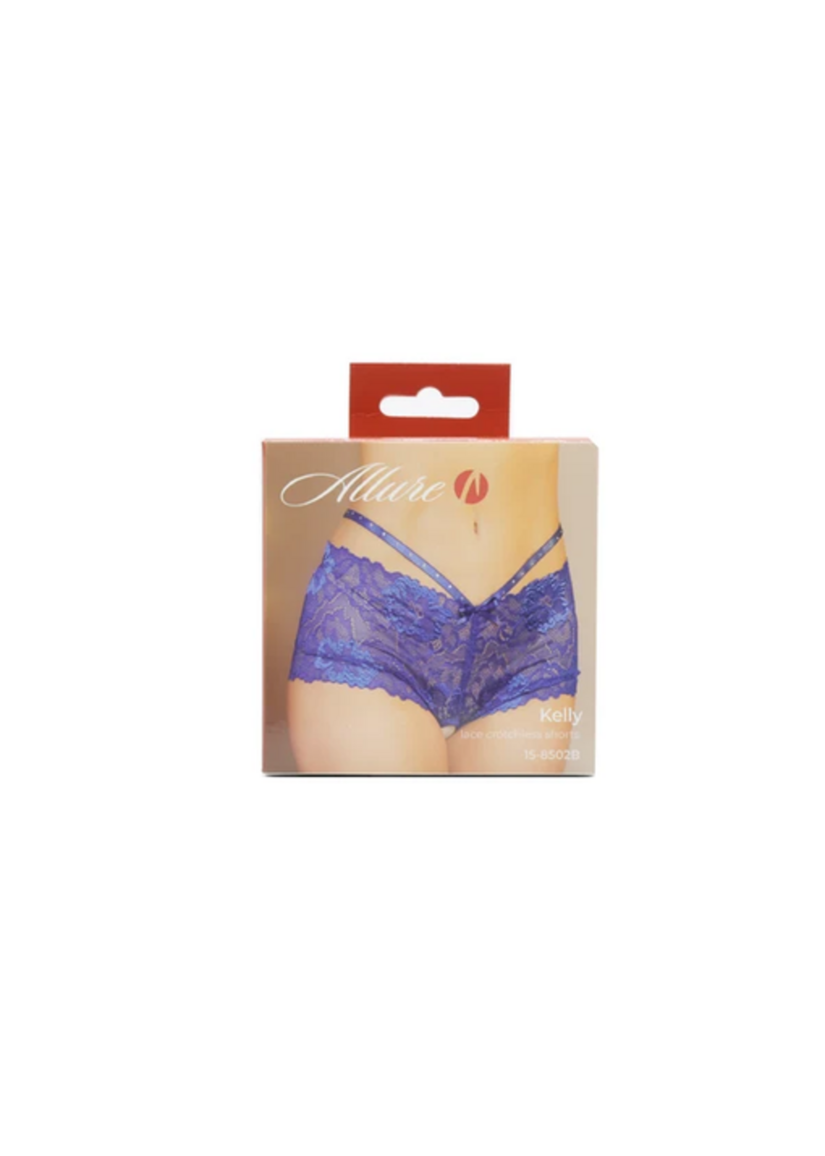 Allure Kelly Lace Crotchless Shorts – Blue