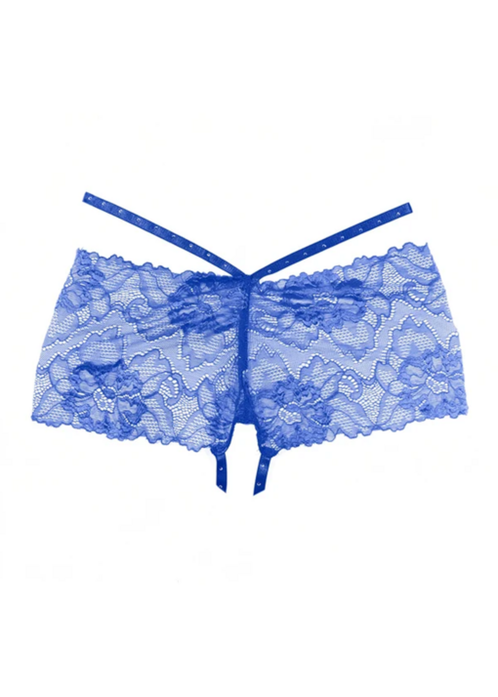 Allure Kelly Lace Crotchless Shorts – Blue