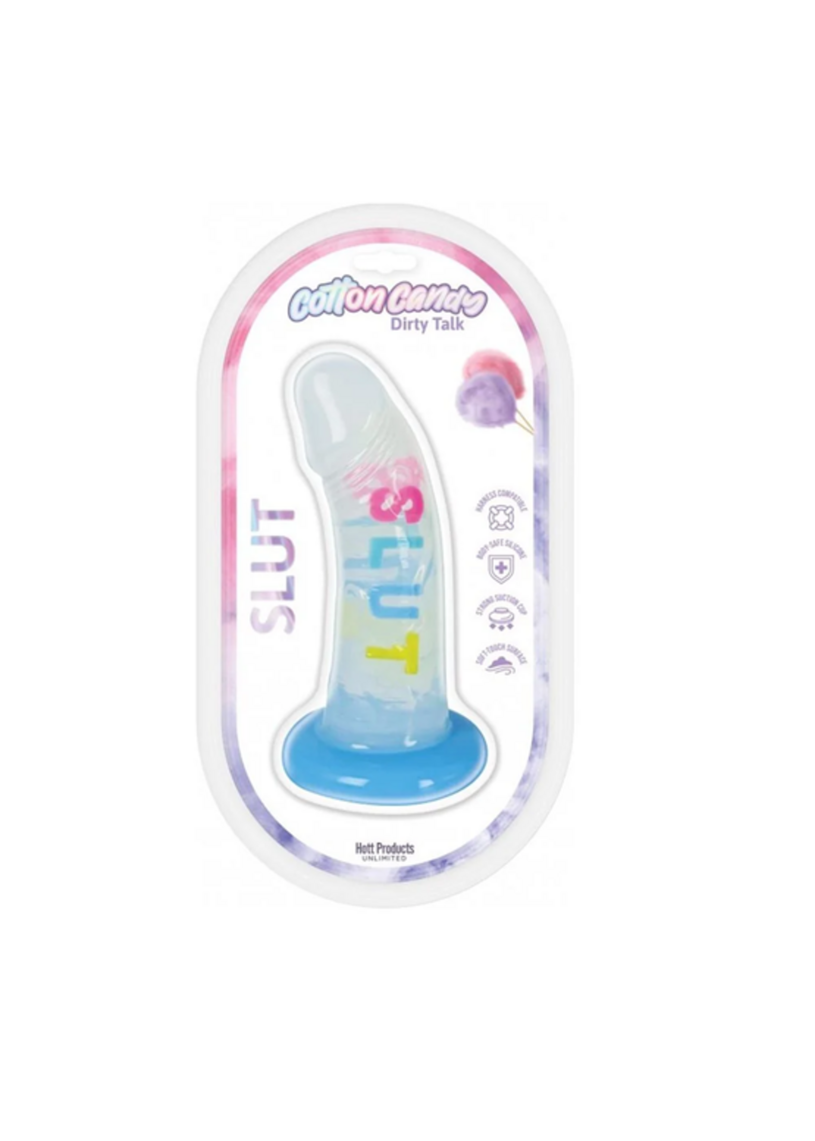 Hott Products Cotton Candy - Dirty Talk SLUT Dildo