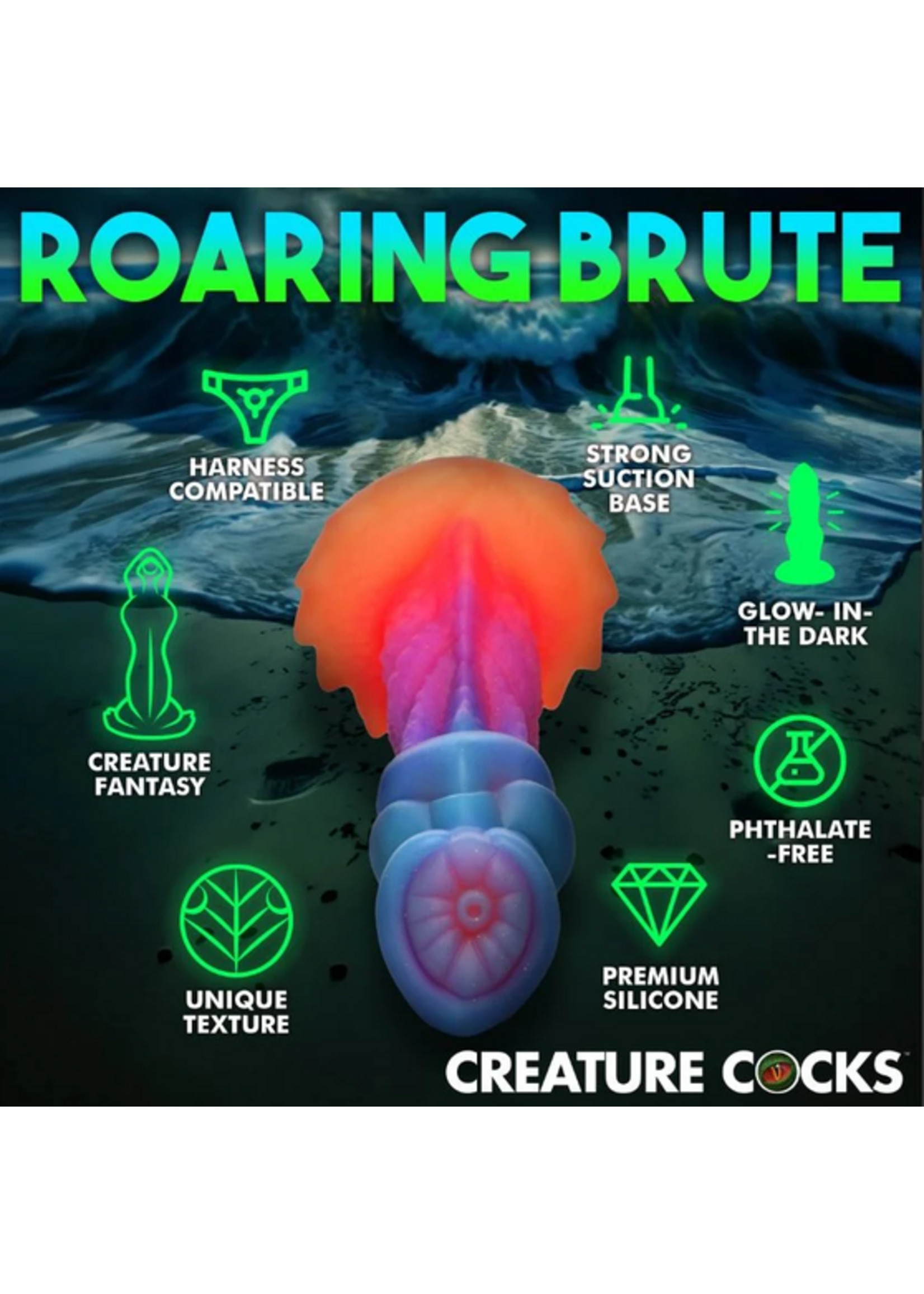 XR Aqua-Cock Glow-In-Dark Silicone Dildo