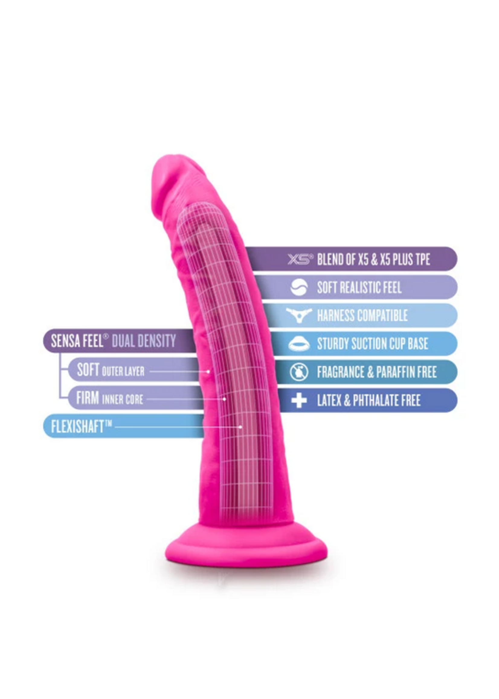 XR Au Naturel Bold Jack 7" Dildo - Pink