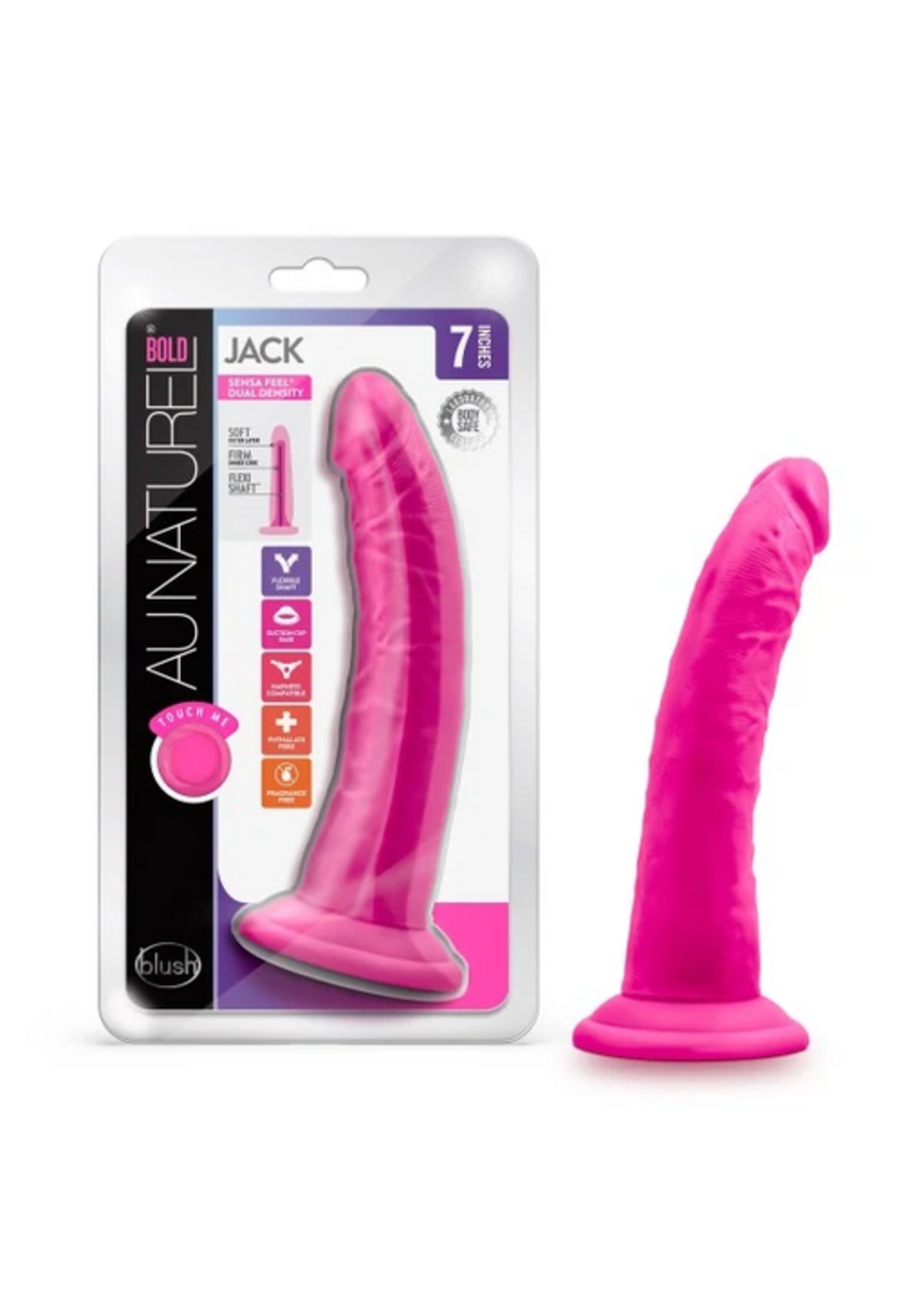 XR Au Naturel Bold Jack 7" Dildo - Pink