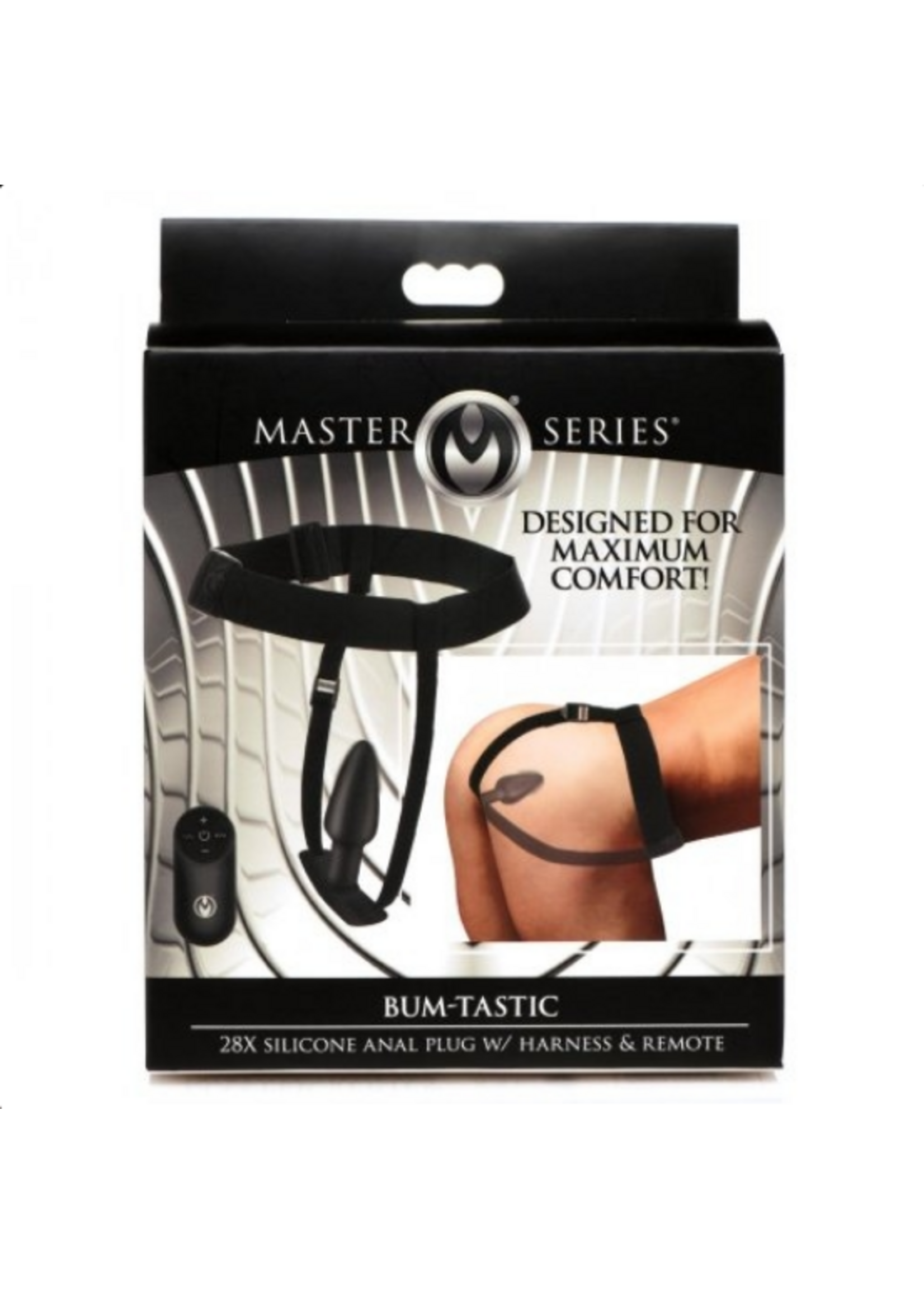 Master Series 28X Silicone Anal Plug w/ Harness & Remote