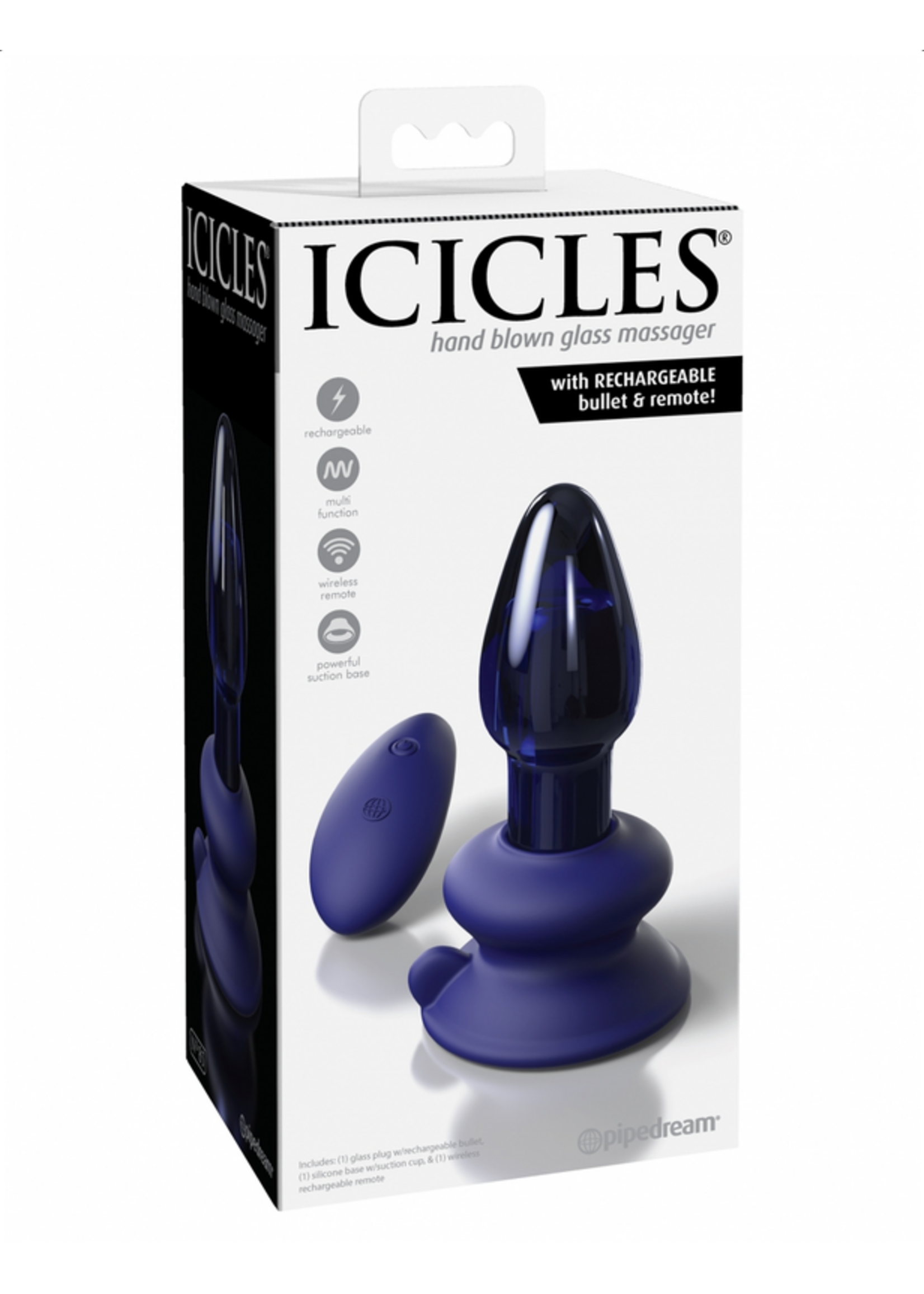 Pipedream Icicles No.85 w Rechargeable Vibrator & Remote