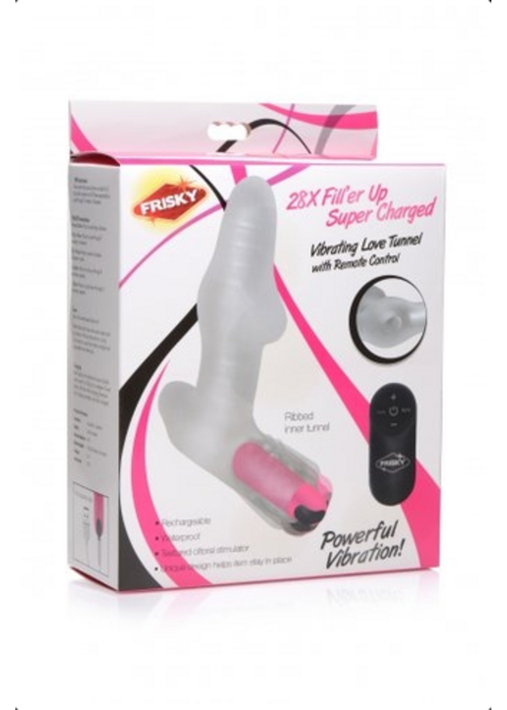 Frisky 28X Filler Up Super Charged Vibrating Love Tunnel with Remote