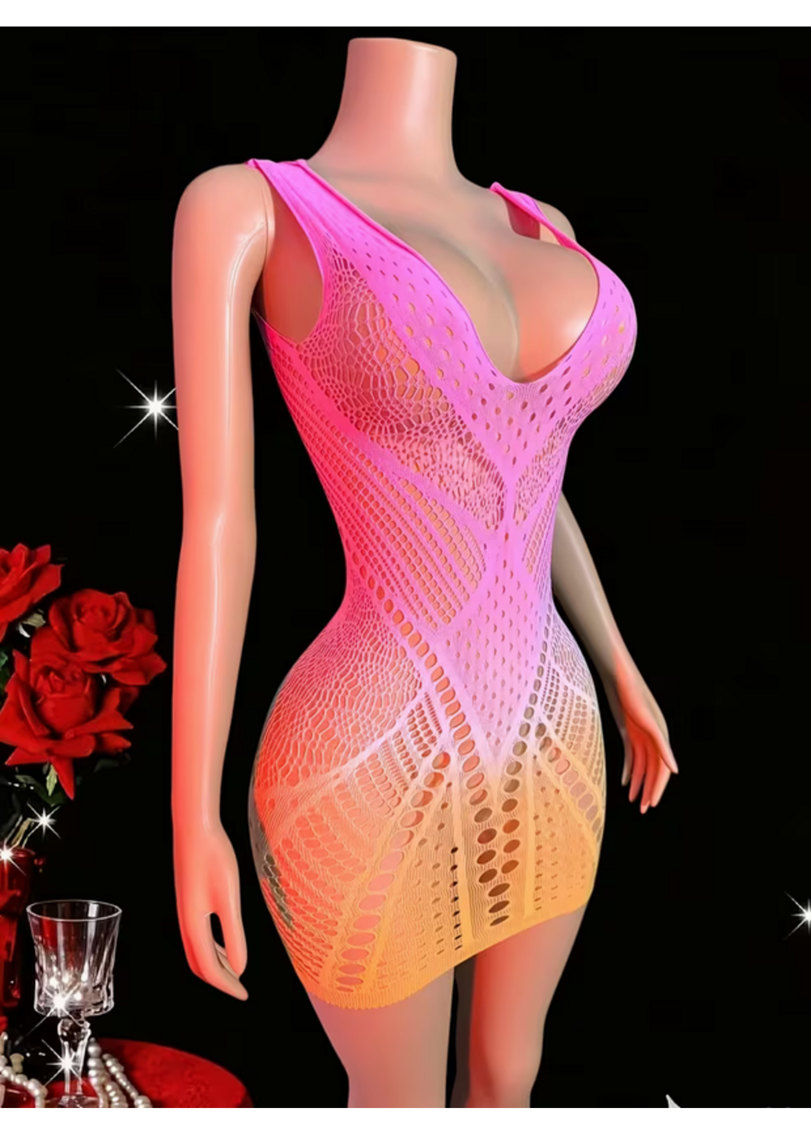 Geometric Pink/Orange Dress