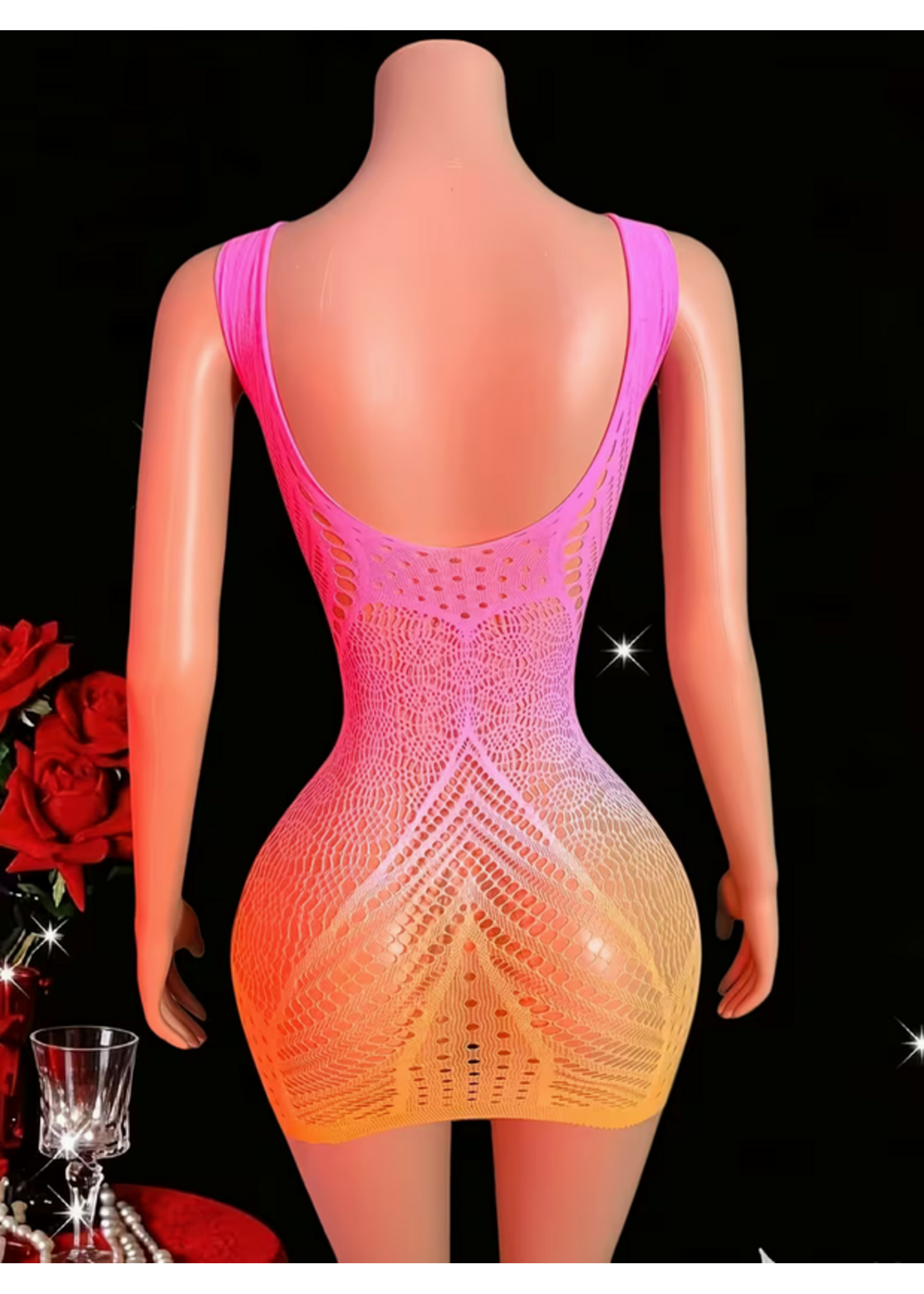 Geometric Pink/Orange Dress