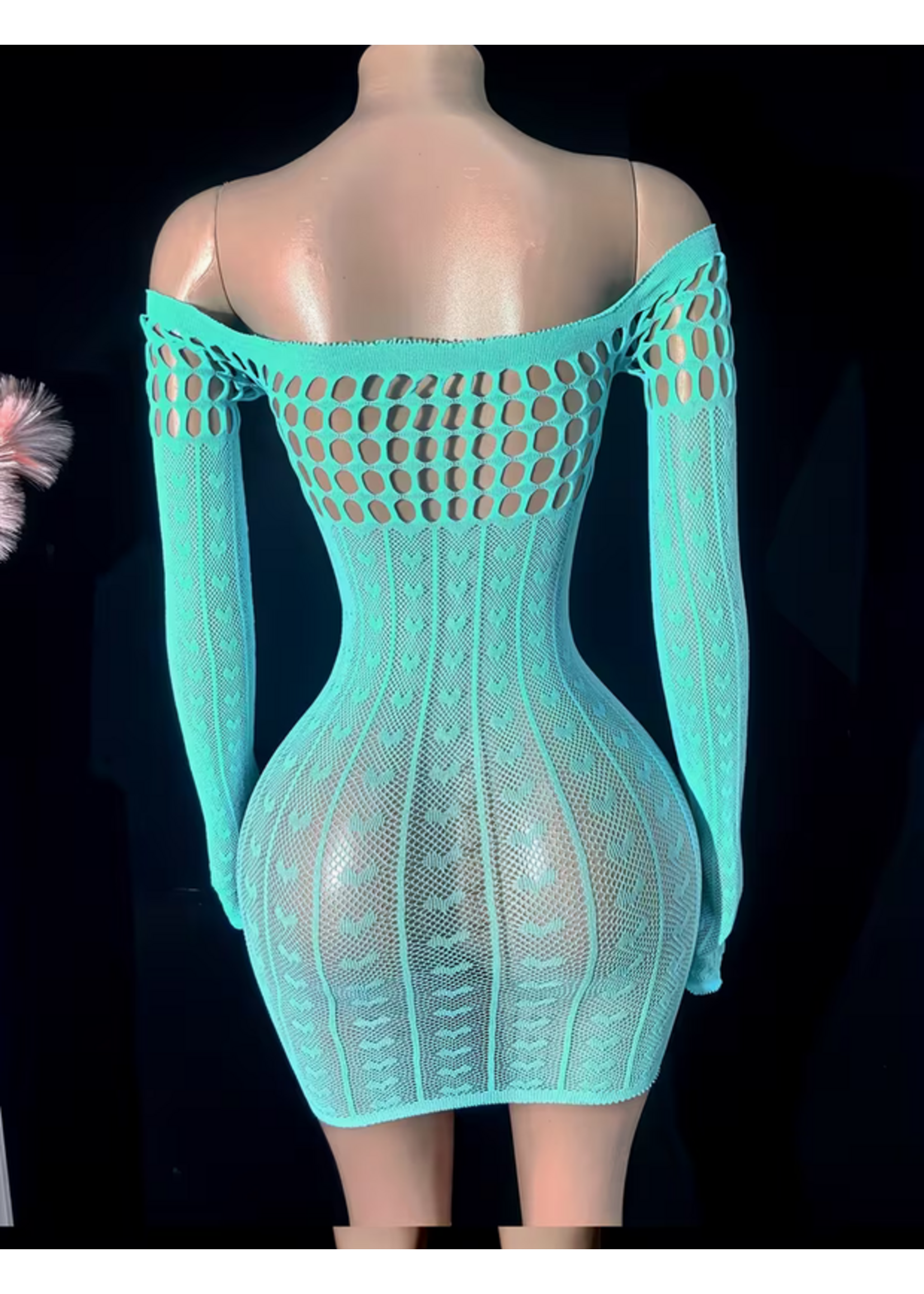 Blue Heart Mesh Dress