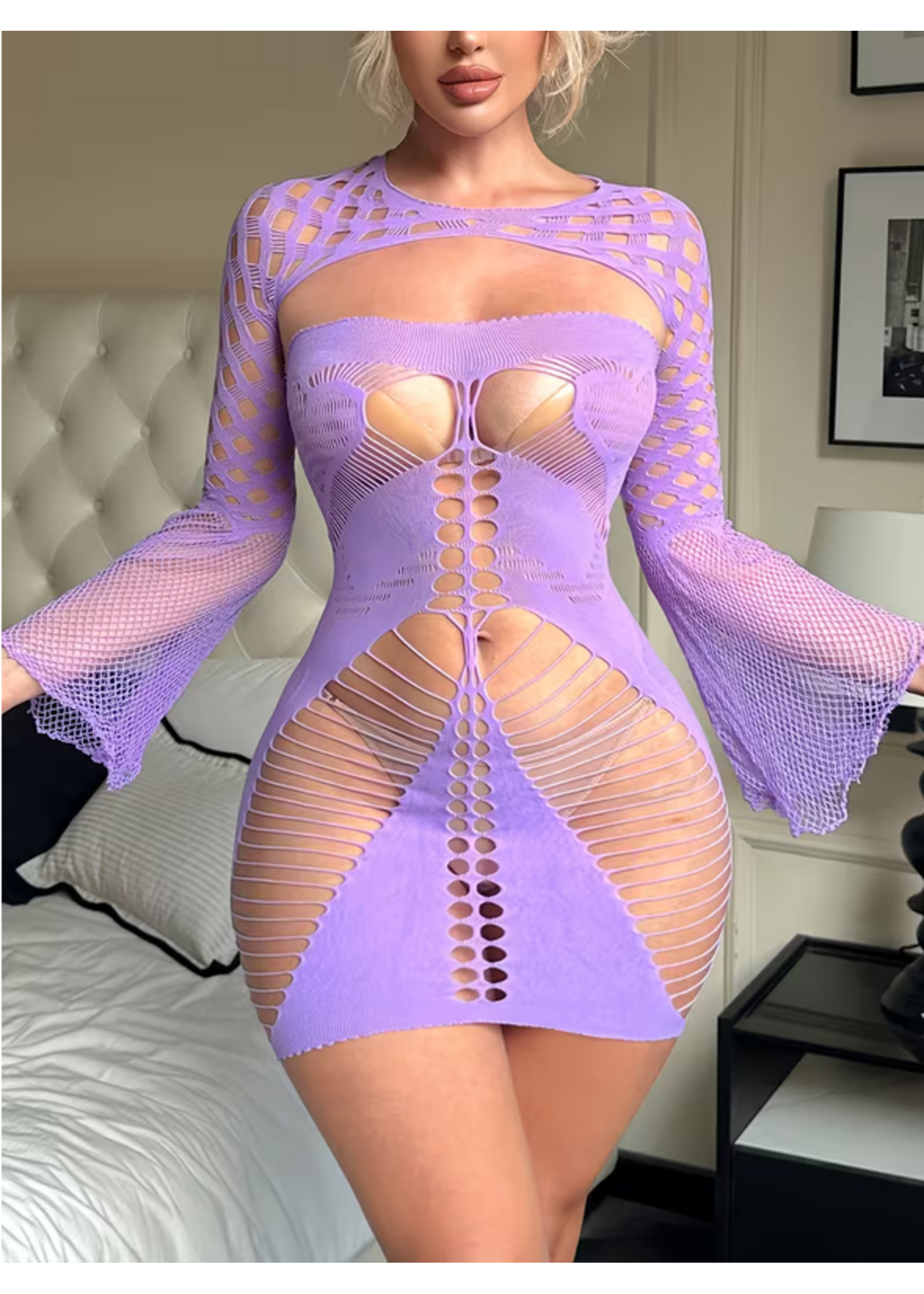 Purple Cut Out Dress
