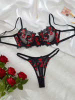 Red/Black Lace Set