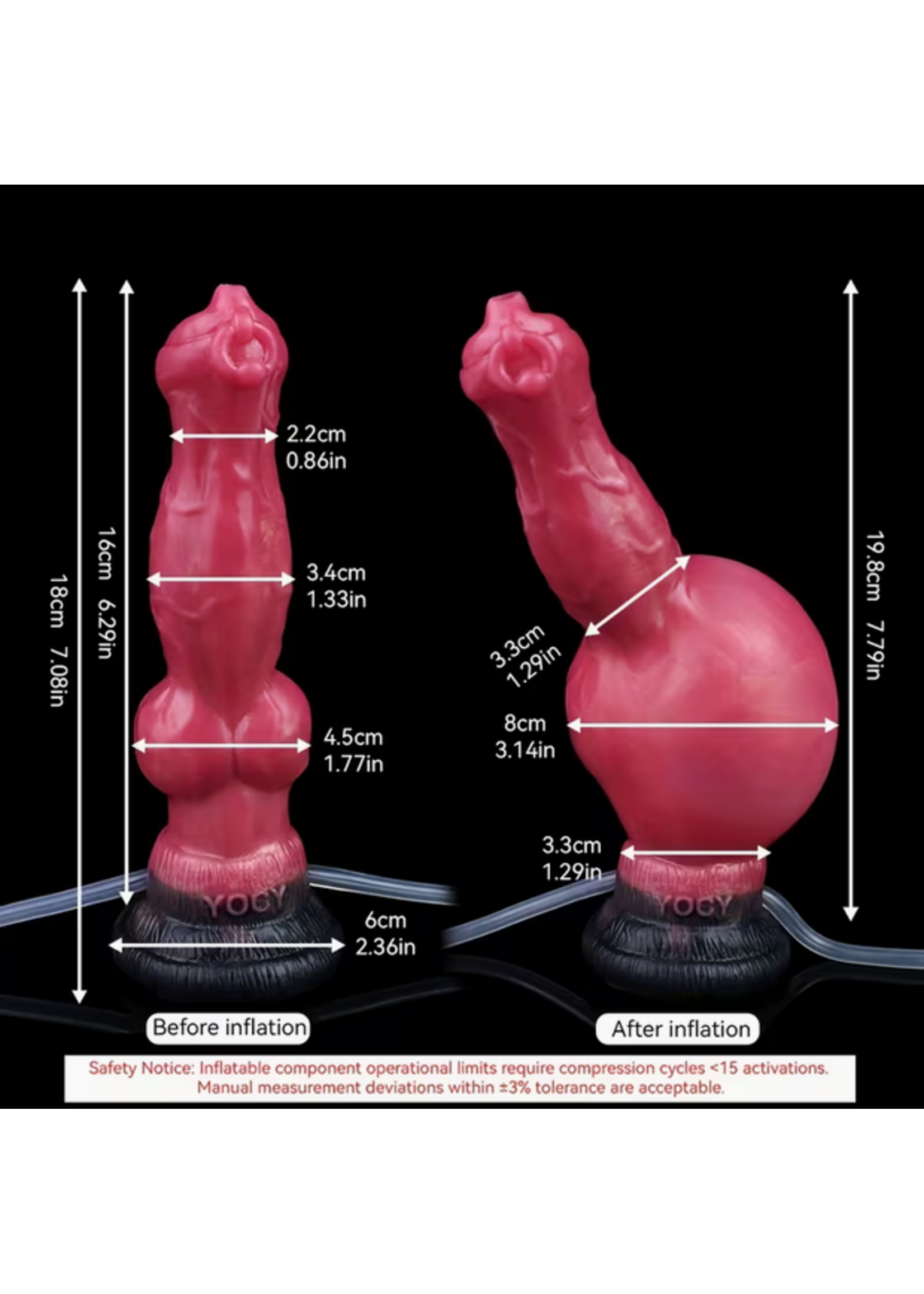 Inflatable & Squirting Hell Hound Canine Silicone Dildo