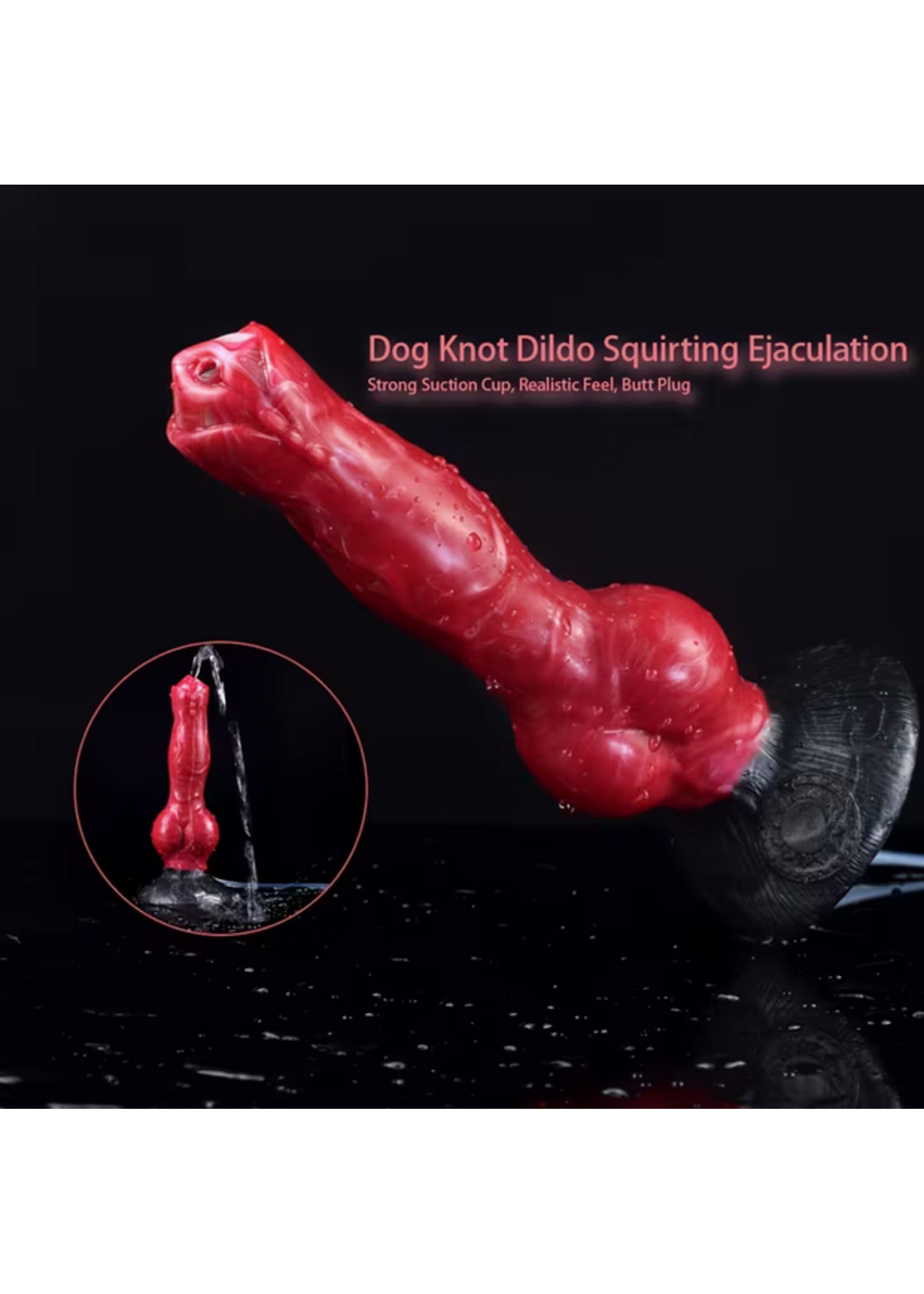 Squirting Hell Hound Canine Silicone Dildo