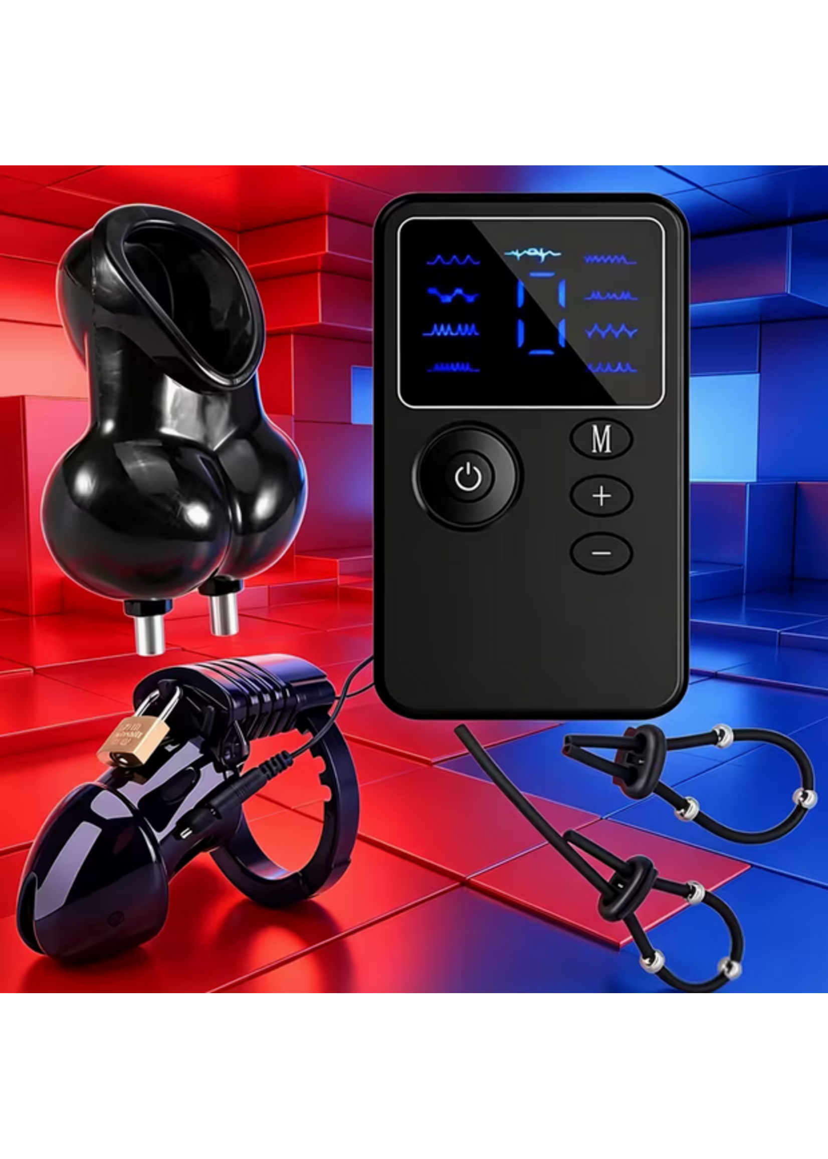 Electric Shock Cock Cage Plus Balls