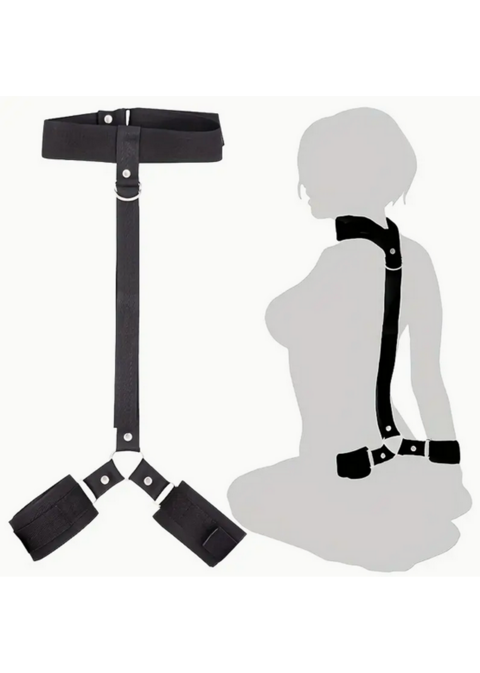 Smoosh Value Collar and Cuff Harness Set Black