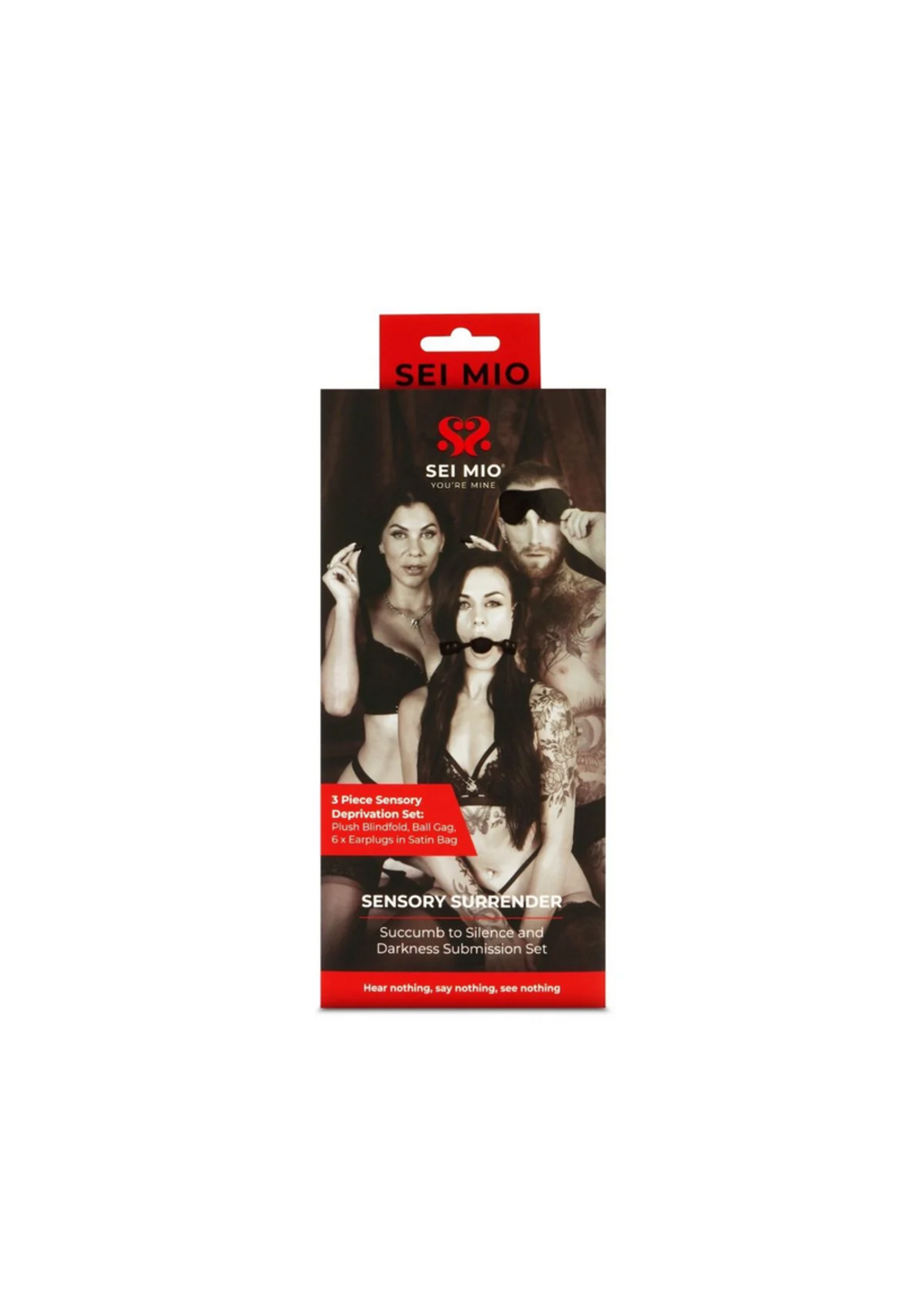 Sei Mio Sensory Surrender - Blindfold, Gag and Earplug Kit