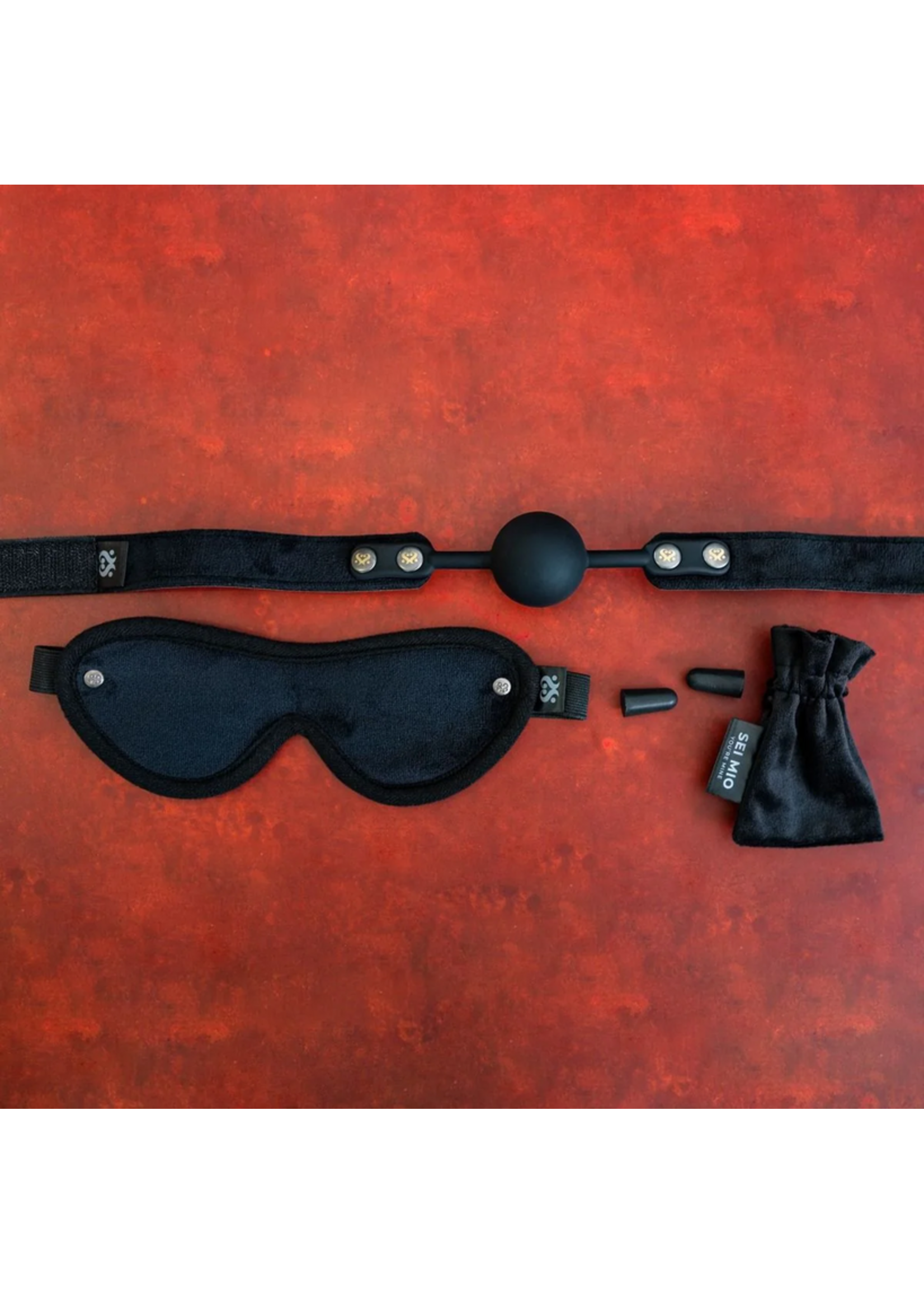 Sei Mio Sensory Surrender - Blindfold, Gag and Earplug Kit