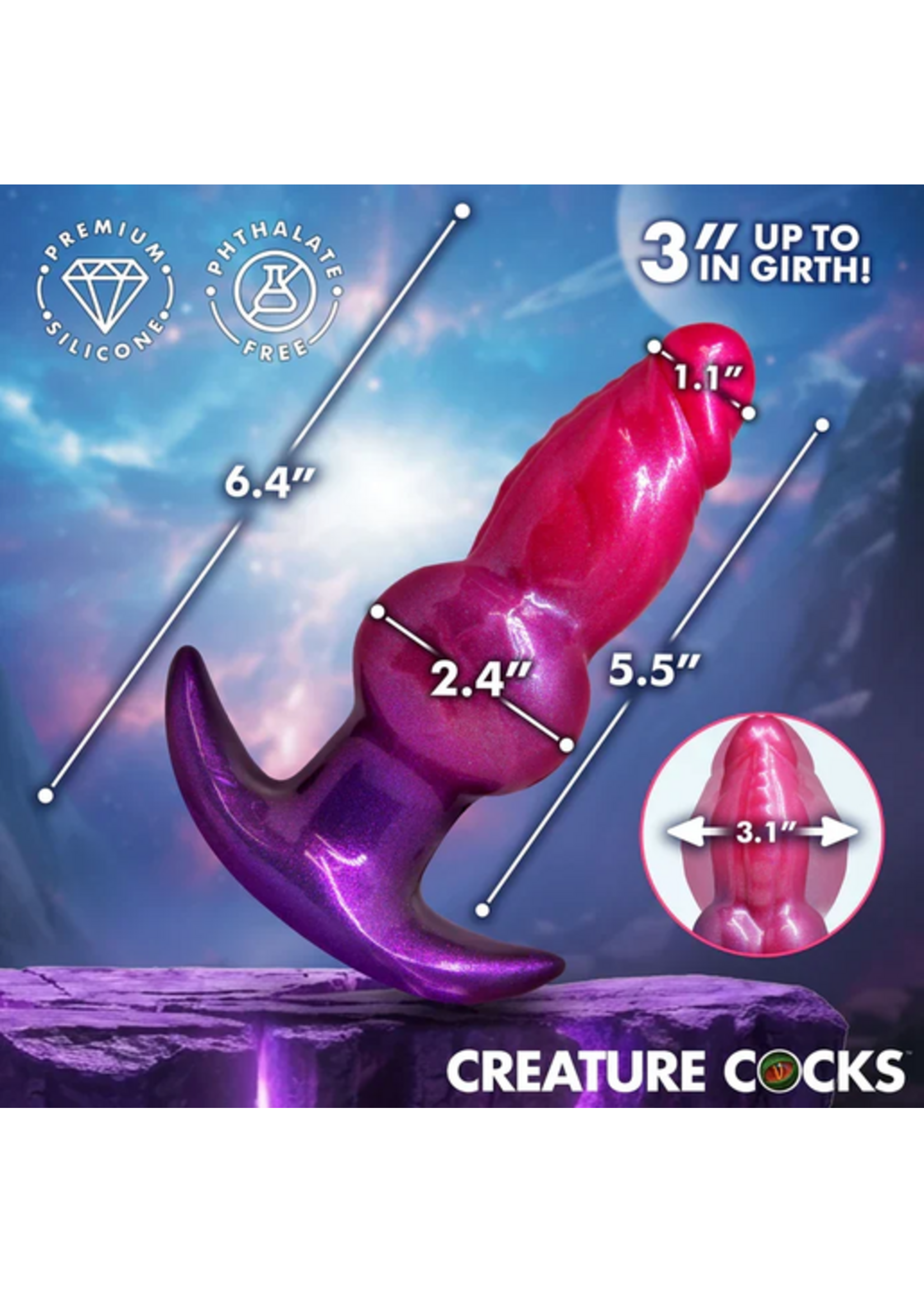 Creature Cocks Astro Inflatable Silicone Anal Plug