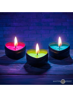 XR Burning Heart Blacklight Reactive Heart Drip Candle Set of 3