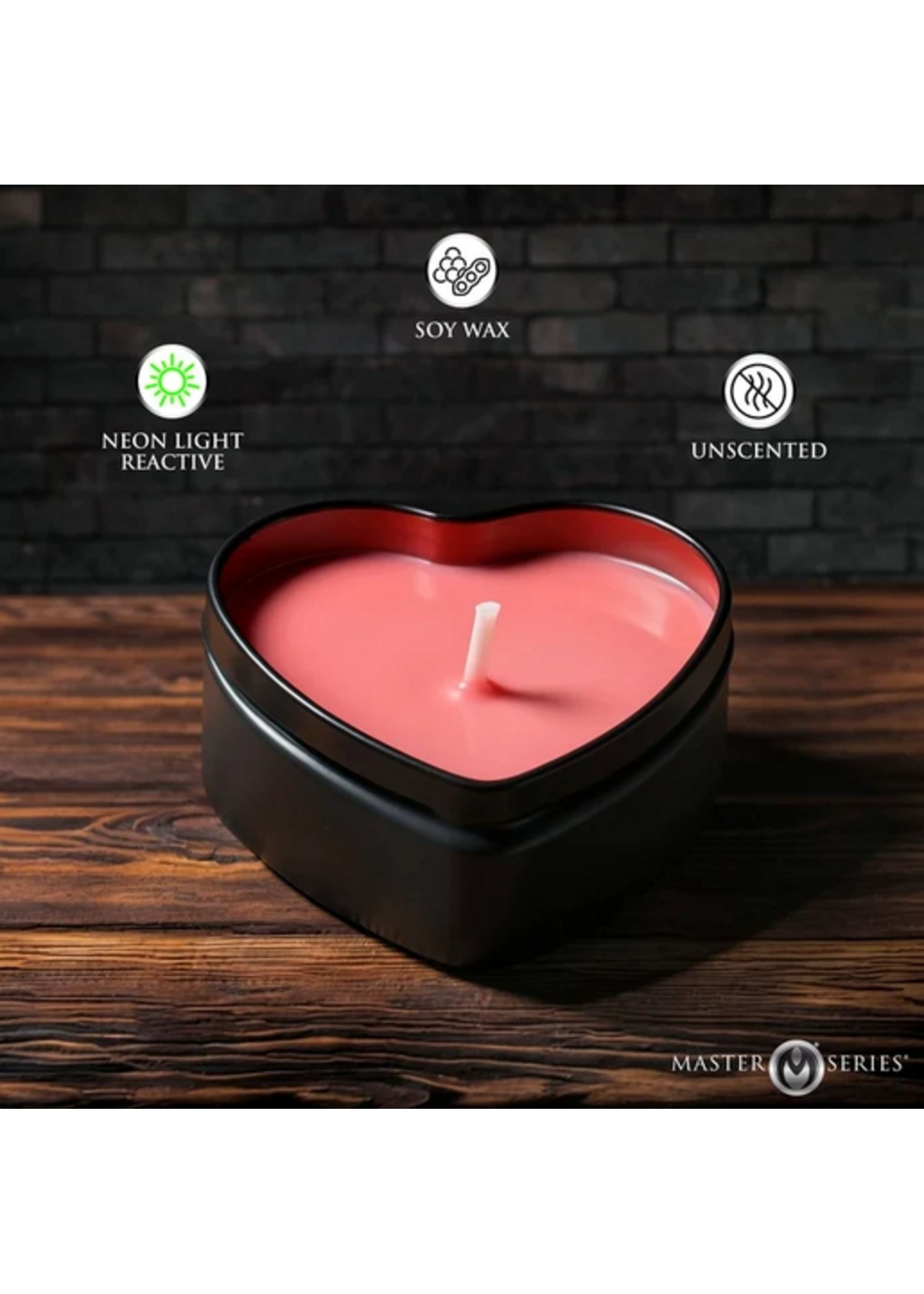 XR Burning Heart Blacklight Reactive Heart Drip Candle Set of 3