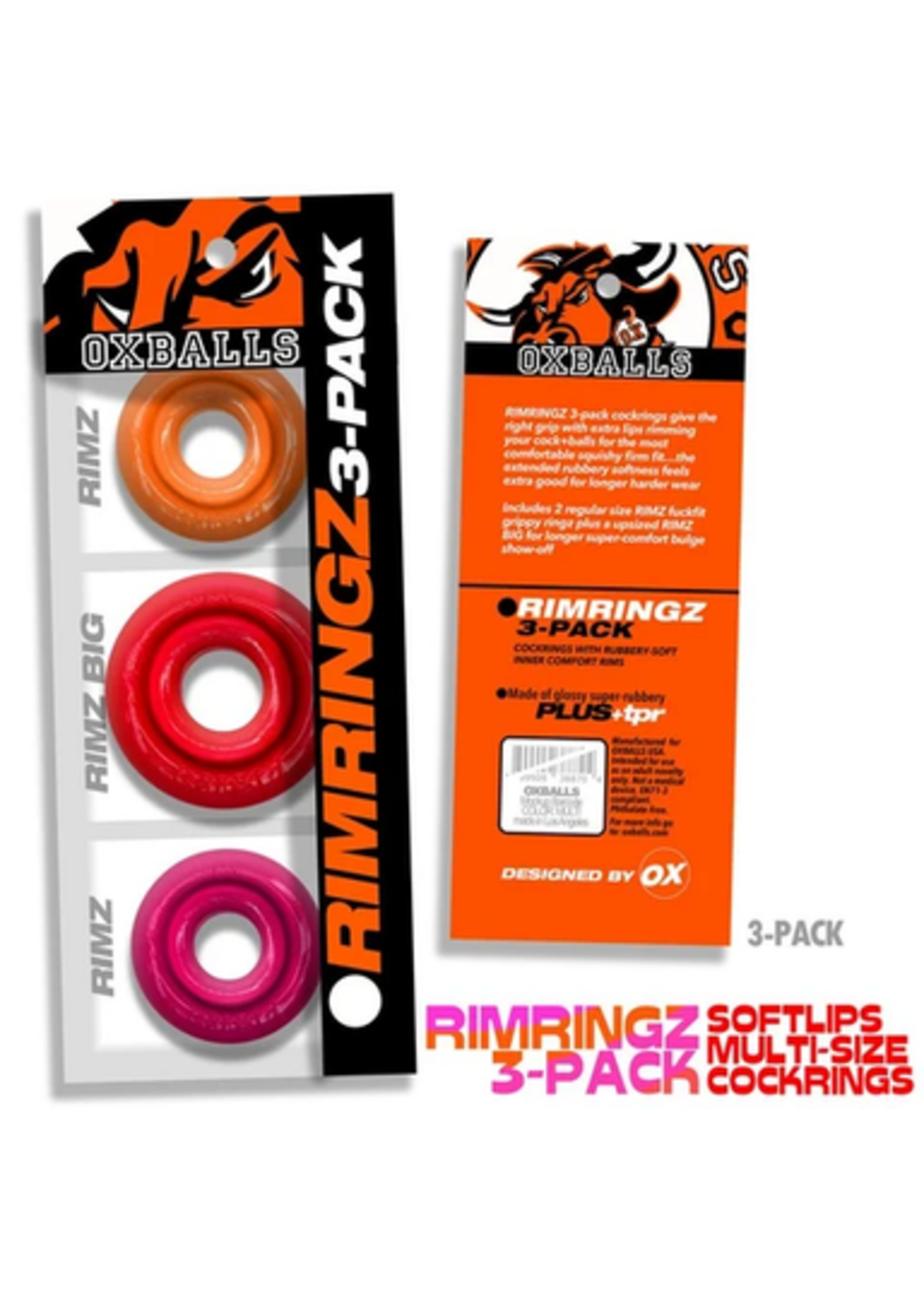 Oxballs Rimringz Multi Size 3-Pack Fire Hots