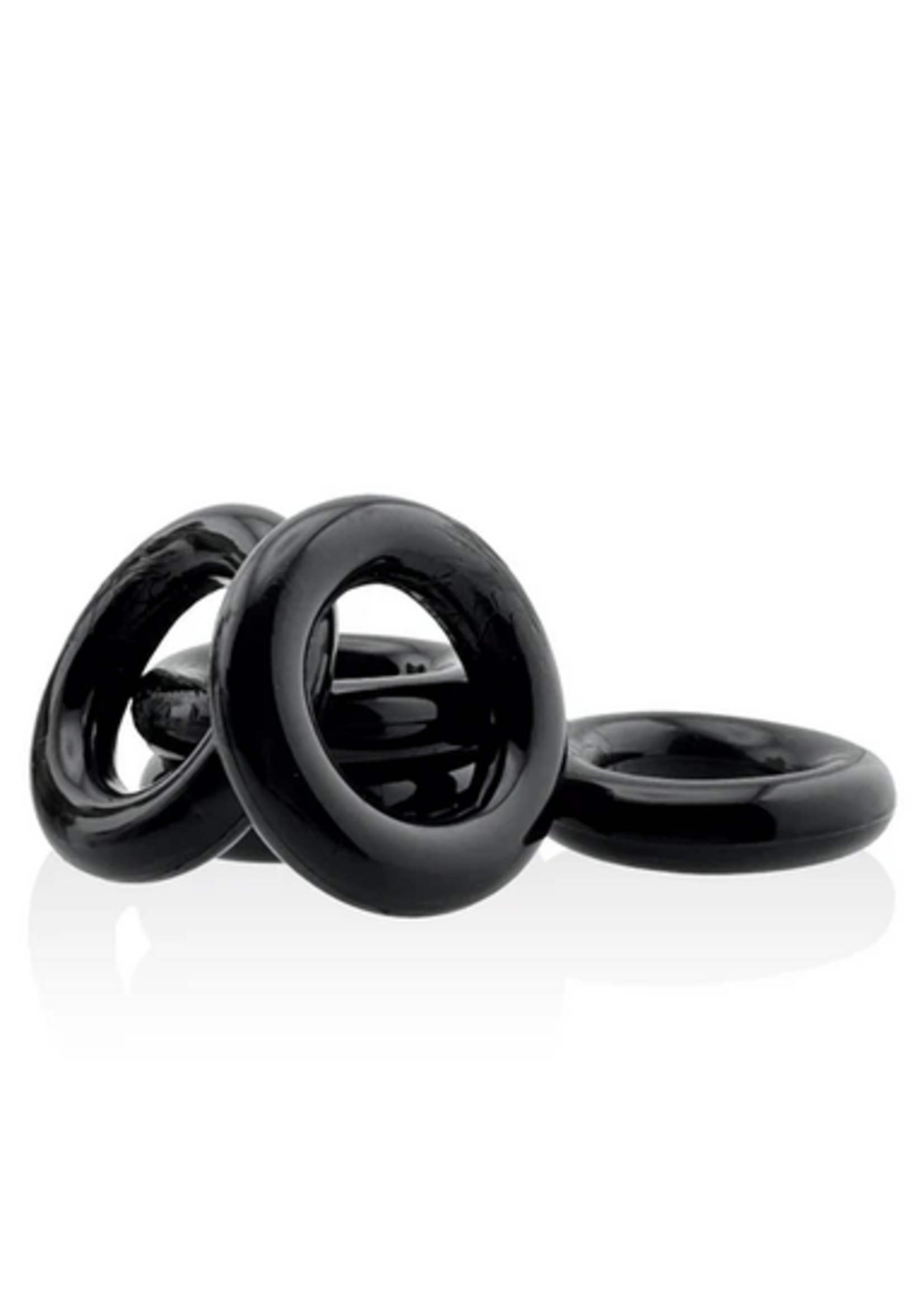 JACKER 5-STACK five-pack tube super-strong cockrings BLACK