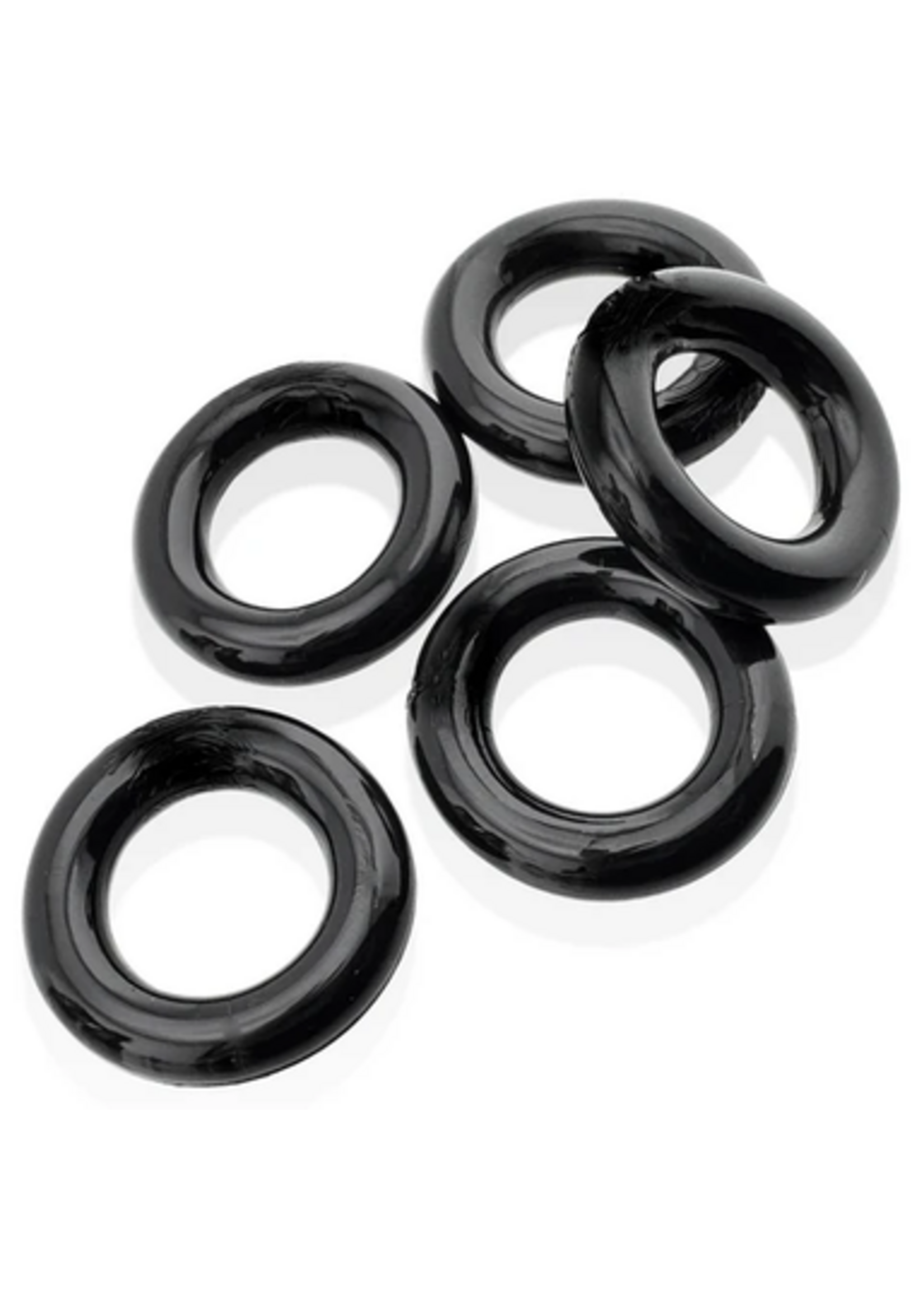 JACKER 5-STACK five-pack tube super-strong cockrings BLACK