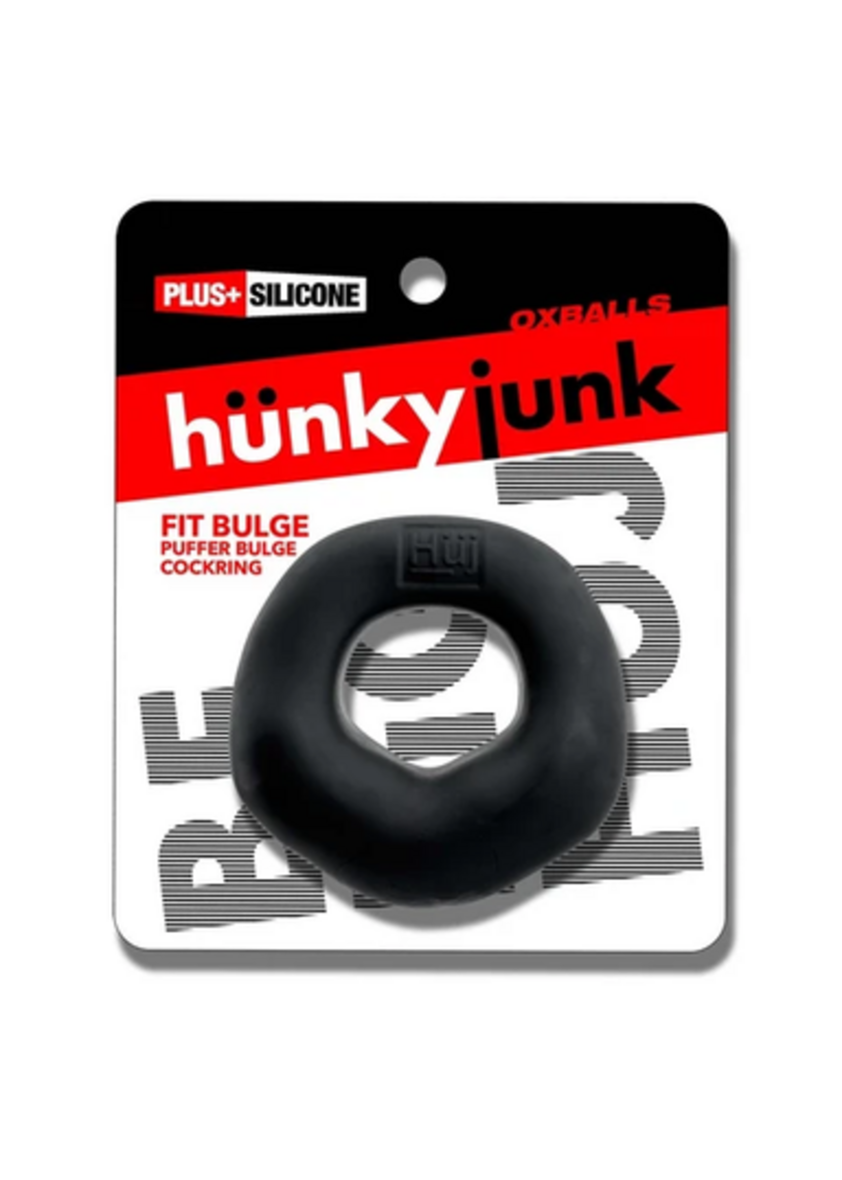 FIT BULGE hung-style cockring BLACK FOG