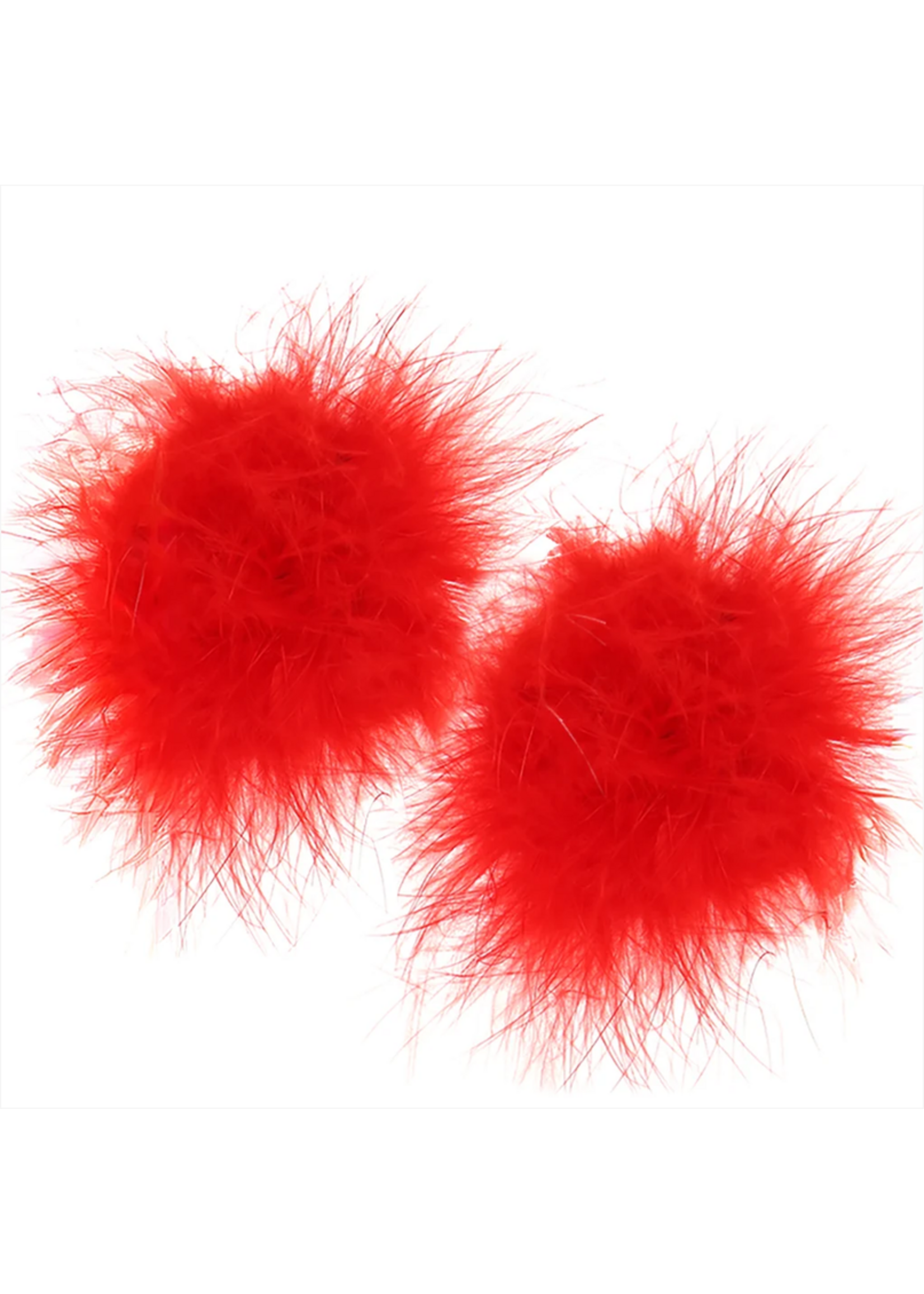 Little Genie Productions Nipple Couture Red Marabou Covers