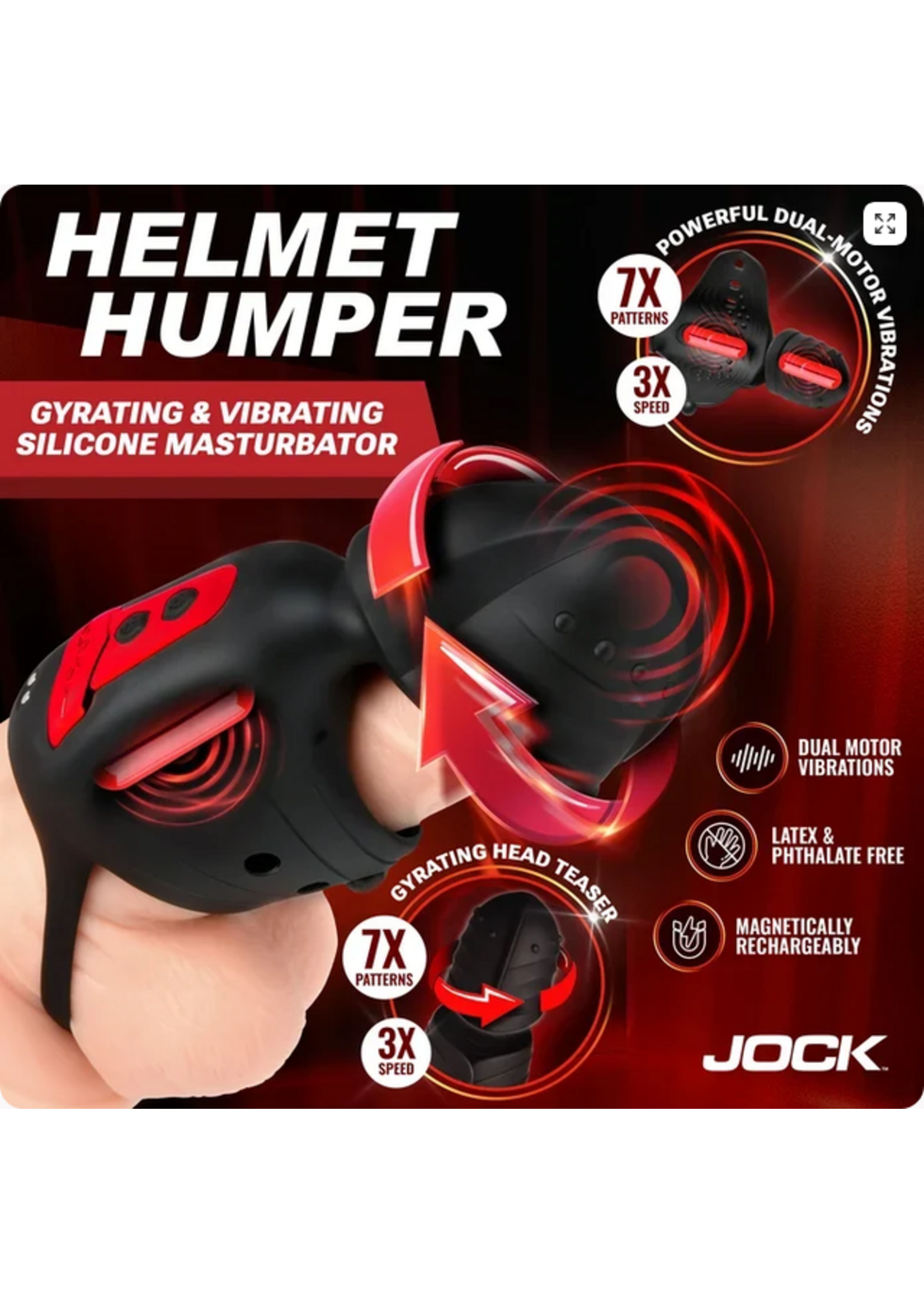 XR Helmet Humper Gyrating & Vibrating Silicone Masturbator