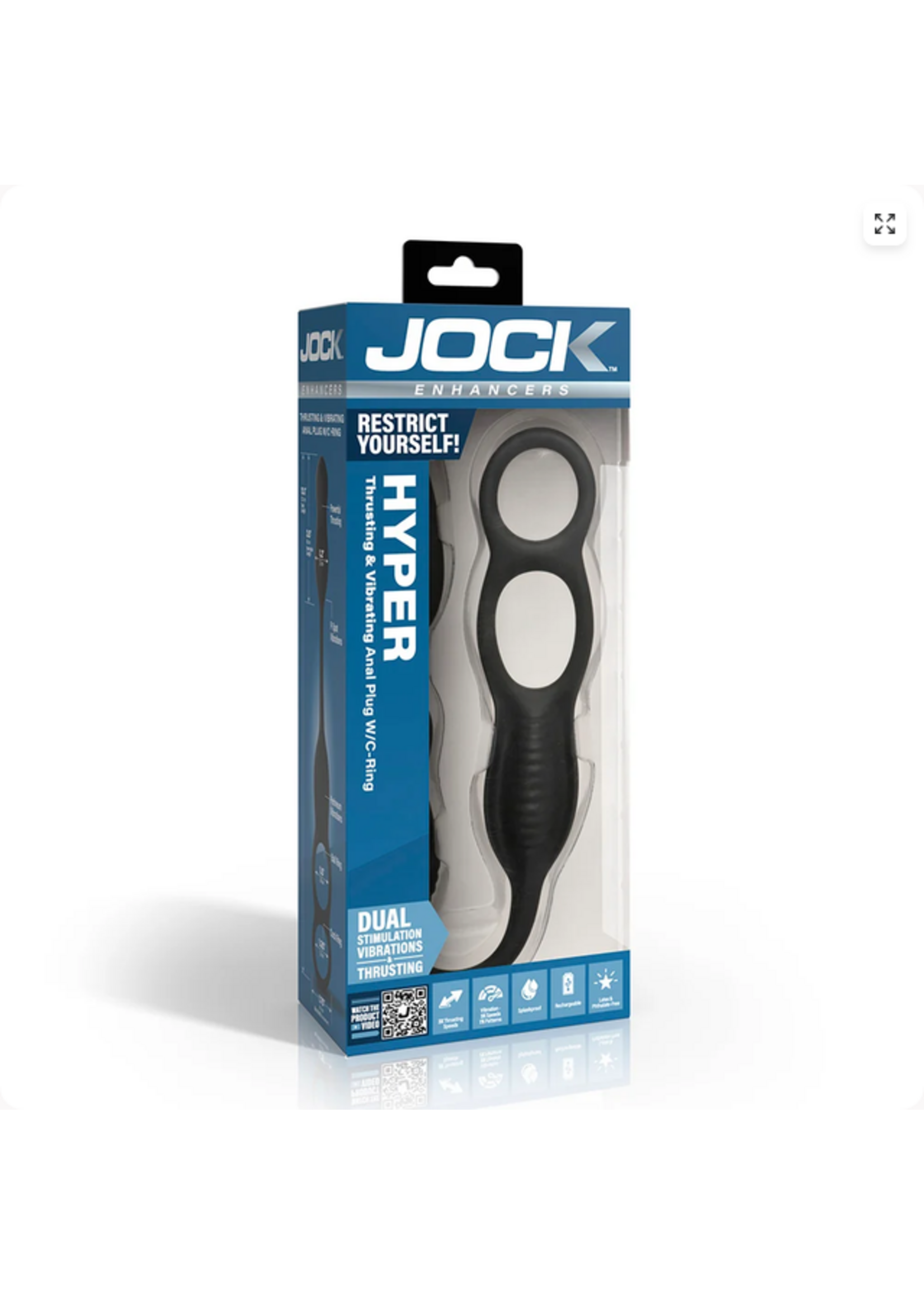 XR Hyper Thrusting and Vibrating Anal Plug with C-Ring
